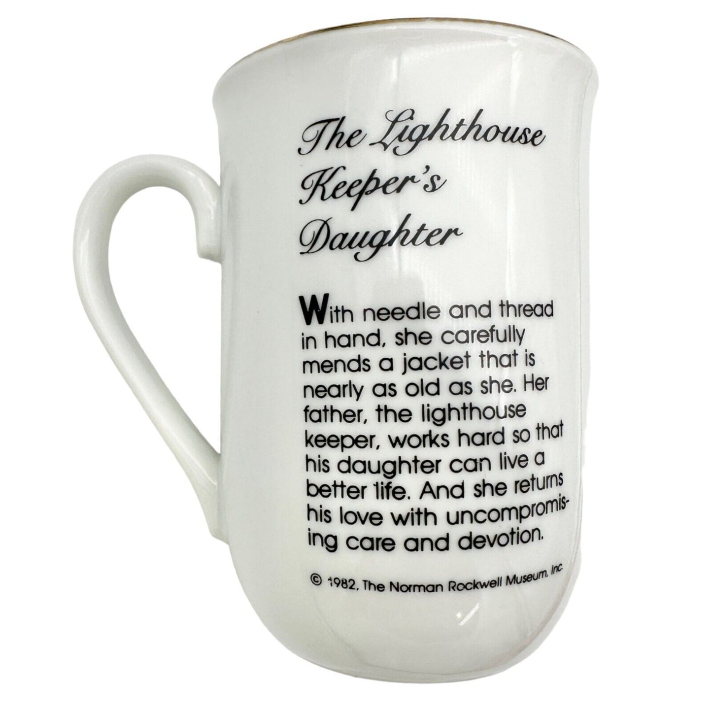 Norman Rockwell Museum Mugs Pair Toymaker and Lighthouse Keepers Daughter