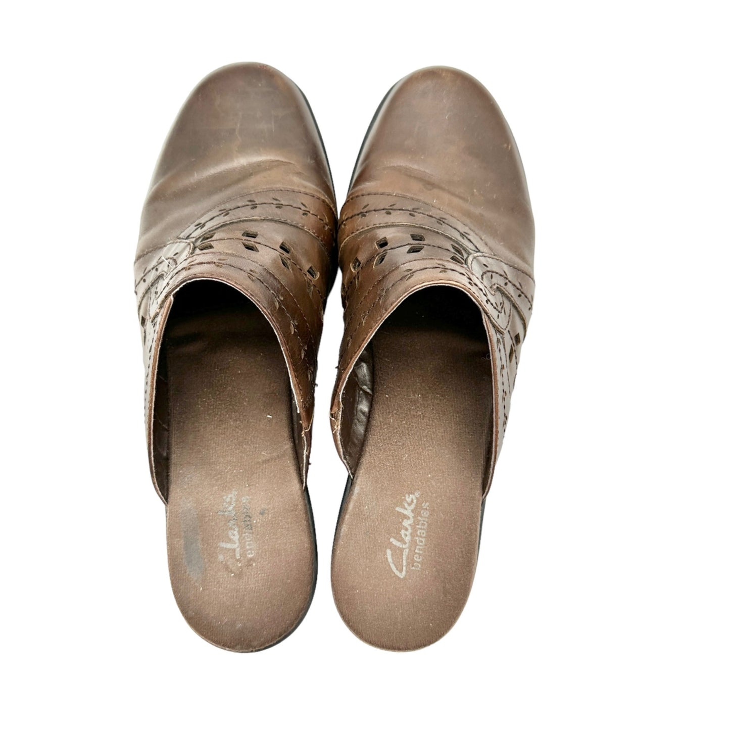 Clarks Bendables Clogs Social Ball 11M Brown Leather