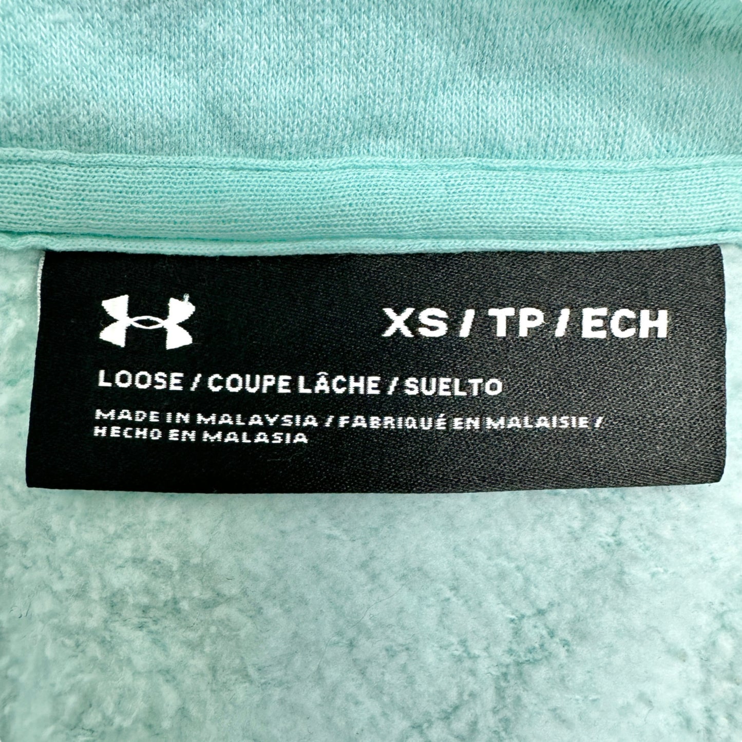 Under Armour 1/2 Zip Sweatshirt Womens XS Light Blue Loose Kangaroo Pocket