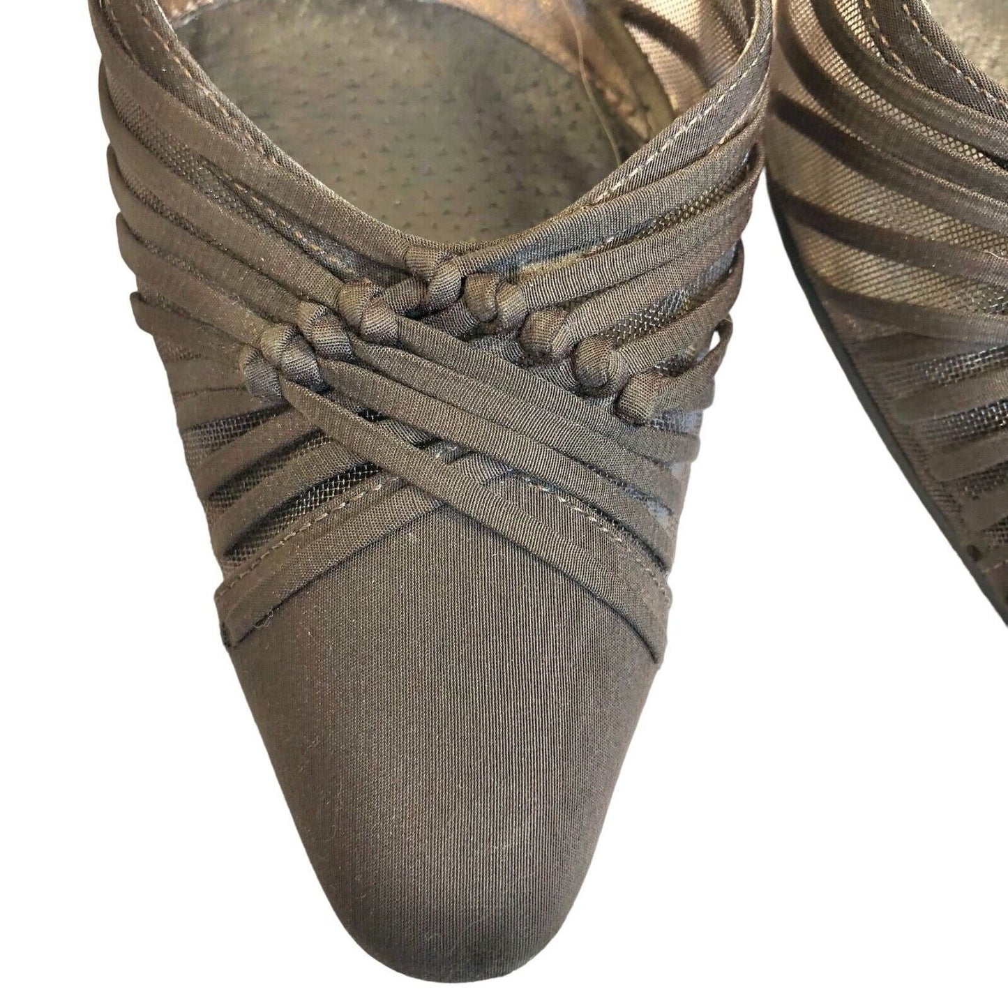 Vintage VANELi Macee Tmoro Pescafab Slingback Heeled Sandal Shoes Brown 8 1/2 N