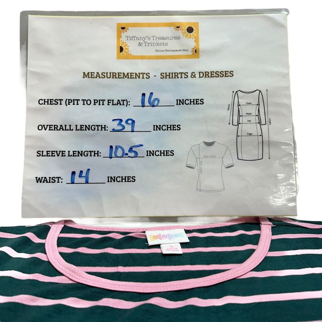 LuLaRoe Julia Dress Lot Of 2 Small Knee-Length Striped & Geometric Patterns New