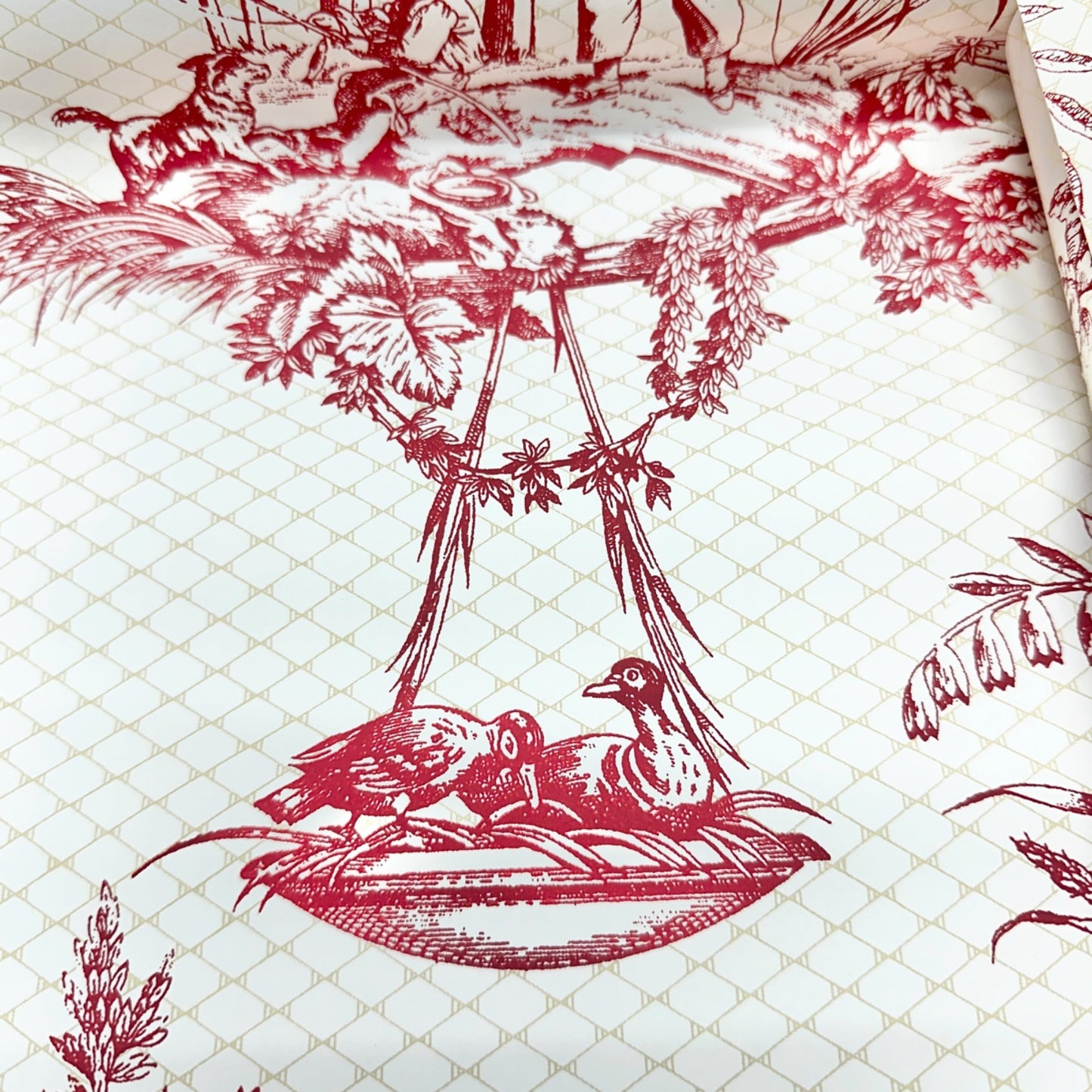 Thibaut Red White Toile Wallpaper Rolls 60.75 SF plus Strippable Stain Resistant