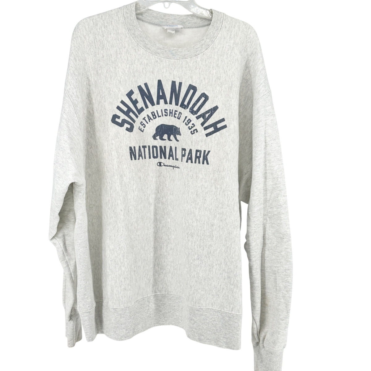 Shenandoah National Park Sweatshirt 2XL Reverse Weave LS Gray Blue Bear Graphic