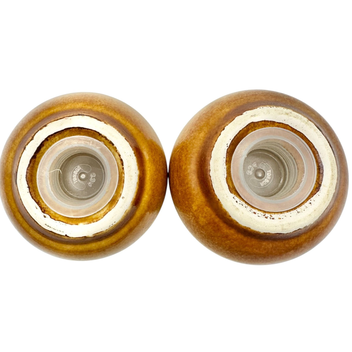 Vintage Ceramic Salt and Pepper Shakers Brown Ombre Glaze Retro Tableware 3"H