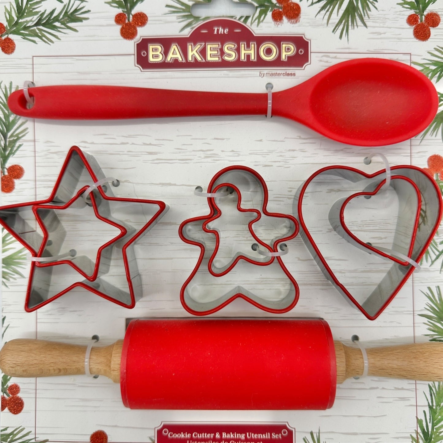 The Bakeshop Cookie Cutter Baking Utensil Set Christmas Cutters Spoon Roller
