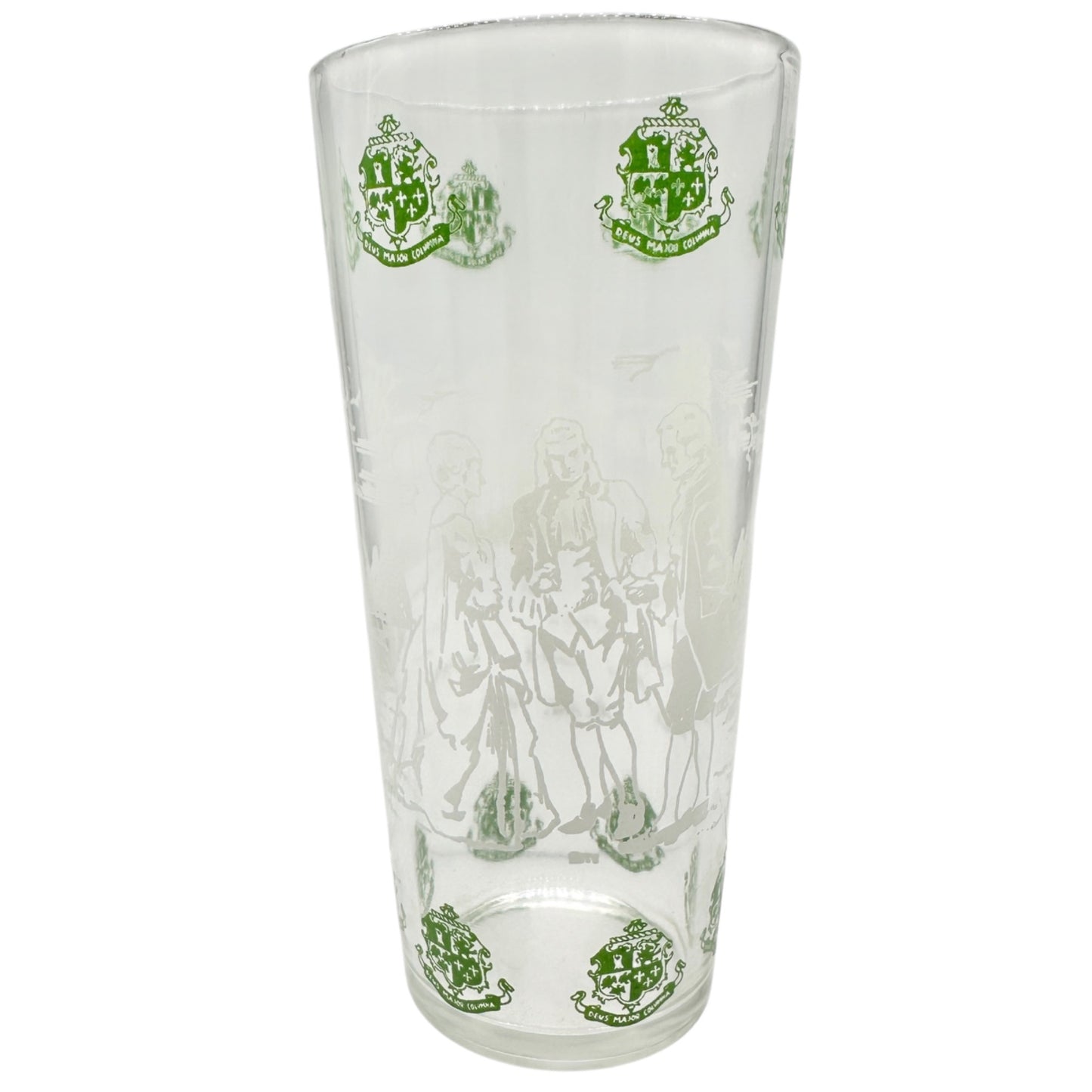 1960s Set of 5 Glasses 12 oz Deus Major Columna God is the Greatest of Supports