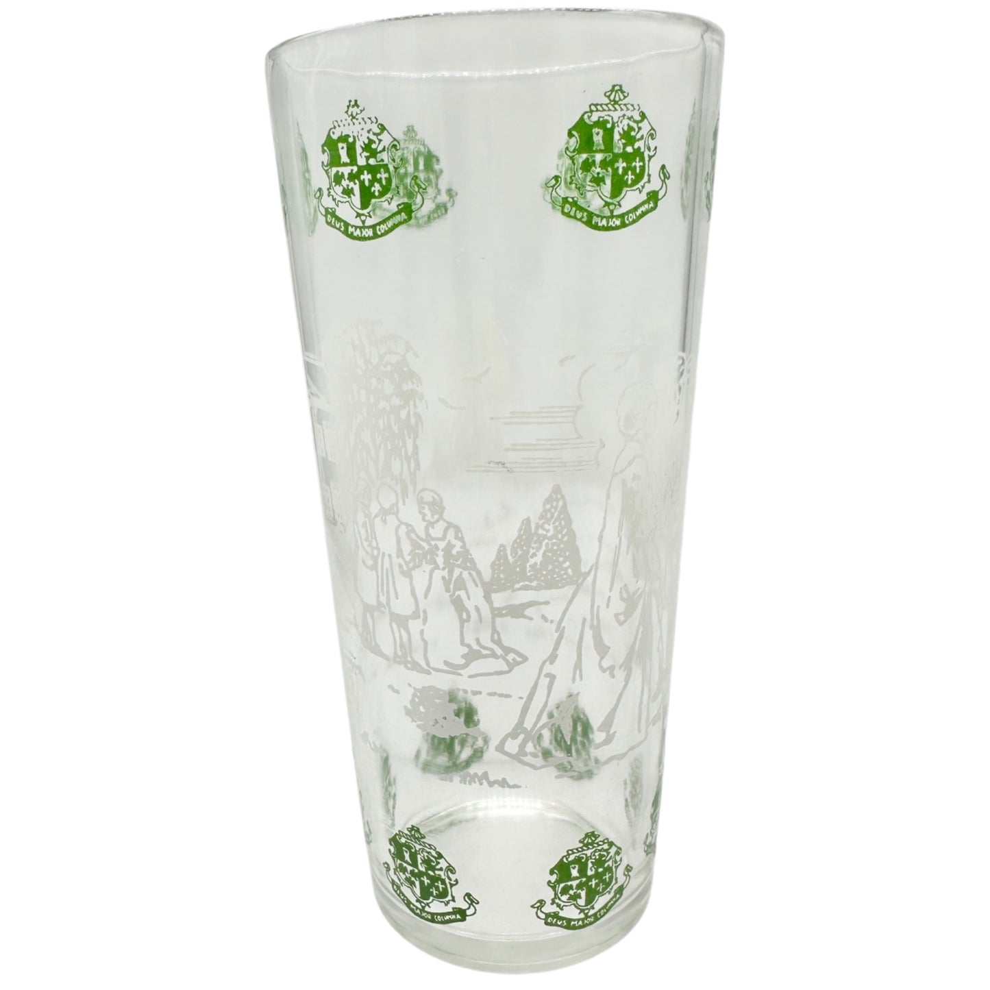 1960s Set of 5 Glasses 12 oz Deus Major Columna God is the Greatest of Supports