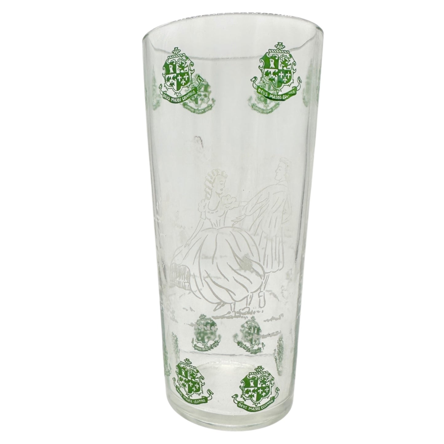 1960s Set of 5 Glasses 12 oz Deus Major Columna God is the Greatest of Supports