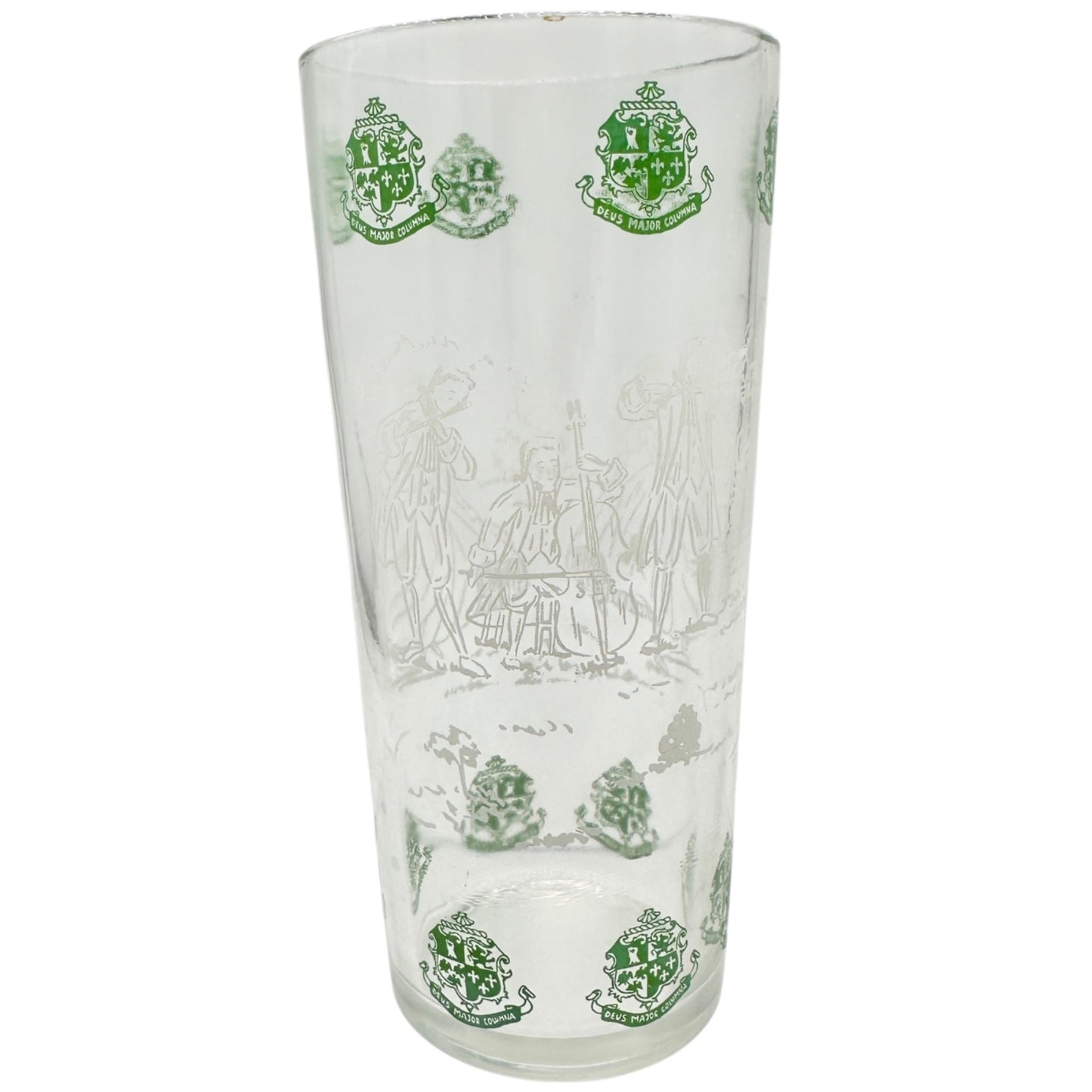 1960s Set of 5 Glasses 12 oz Deus Major Columna God is the Greatest of Supports