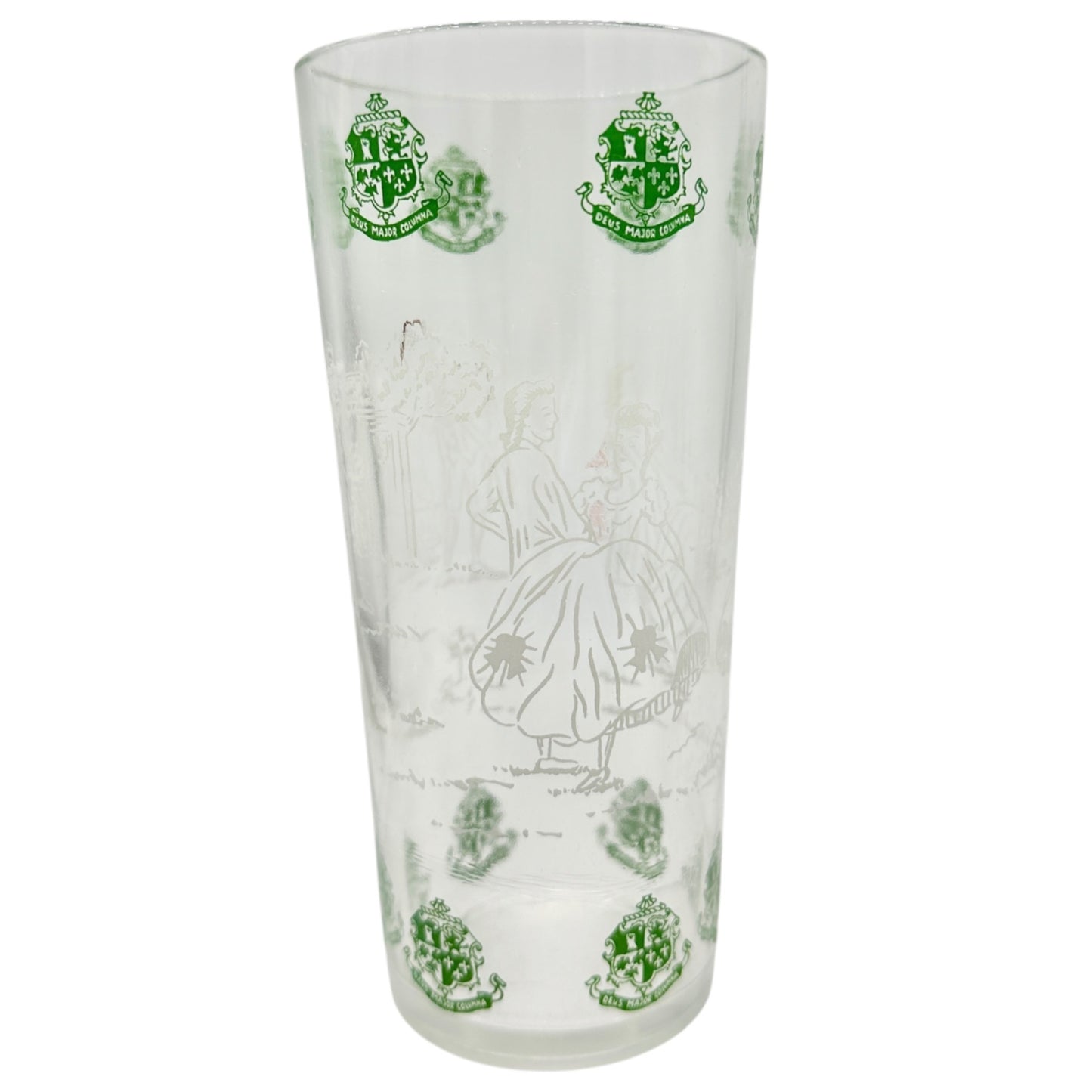 1960s Set of 5 Glasses 12 oz Deus Major Columna God is the Greatest of Supports