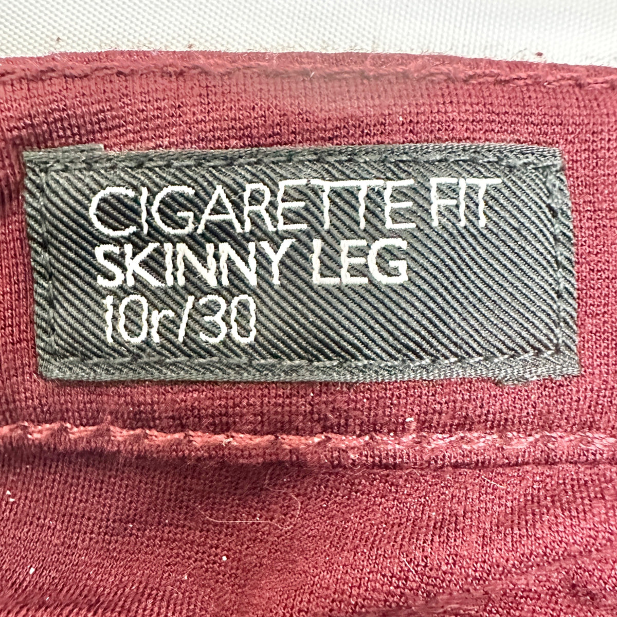 Nine West Jeans Cigarette Fit Skinny Leg Womens Size 10 Red Rayon Nylon Spandex