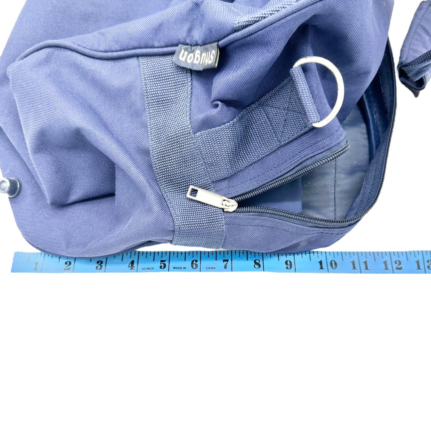 Shugon Blue Travel Duffel Bag Detachable Strap Multiple Compartments 19x11x9