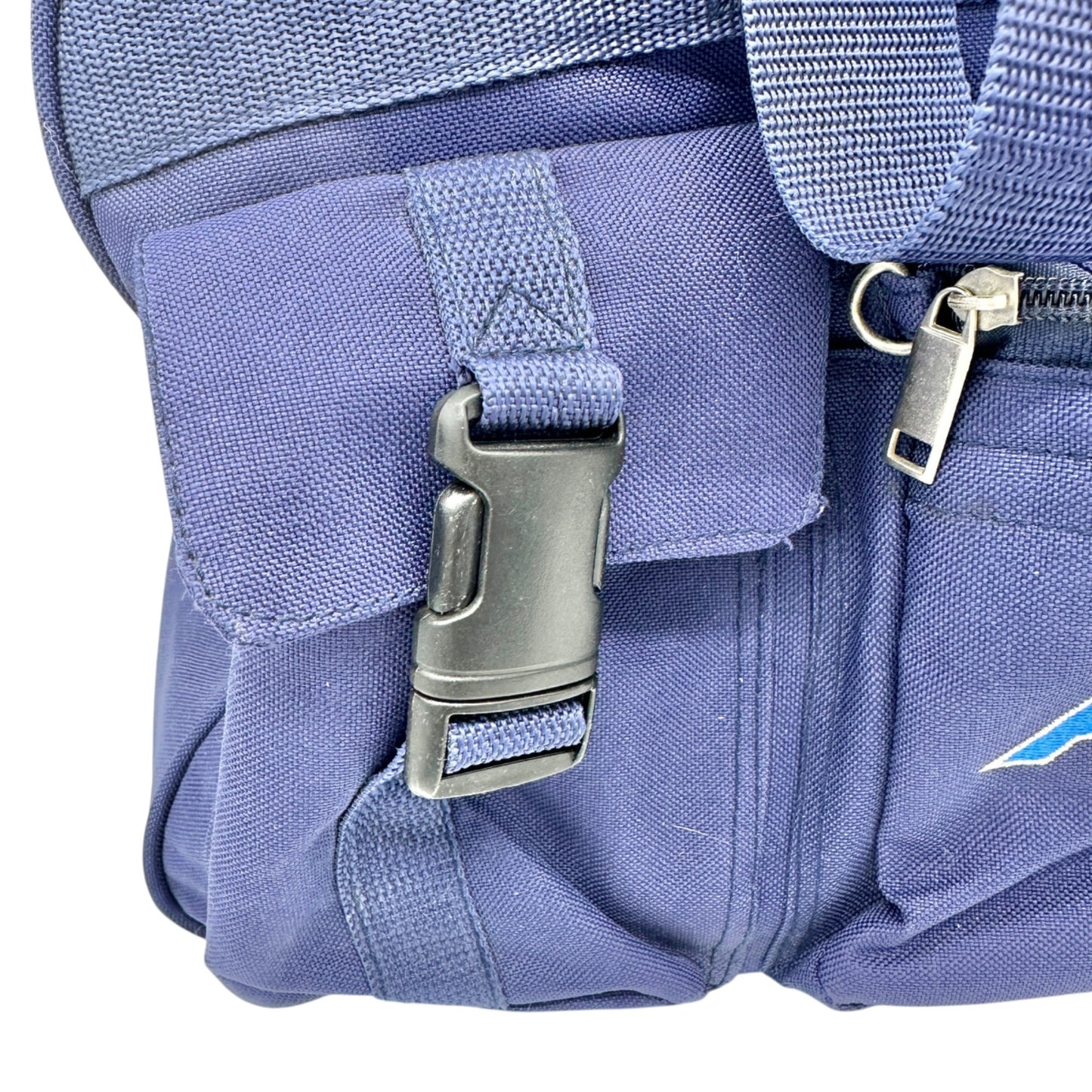 Shugon Blue Travel Duffel Bag Detachable Strap Multiple Compartments 19x11x9