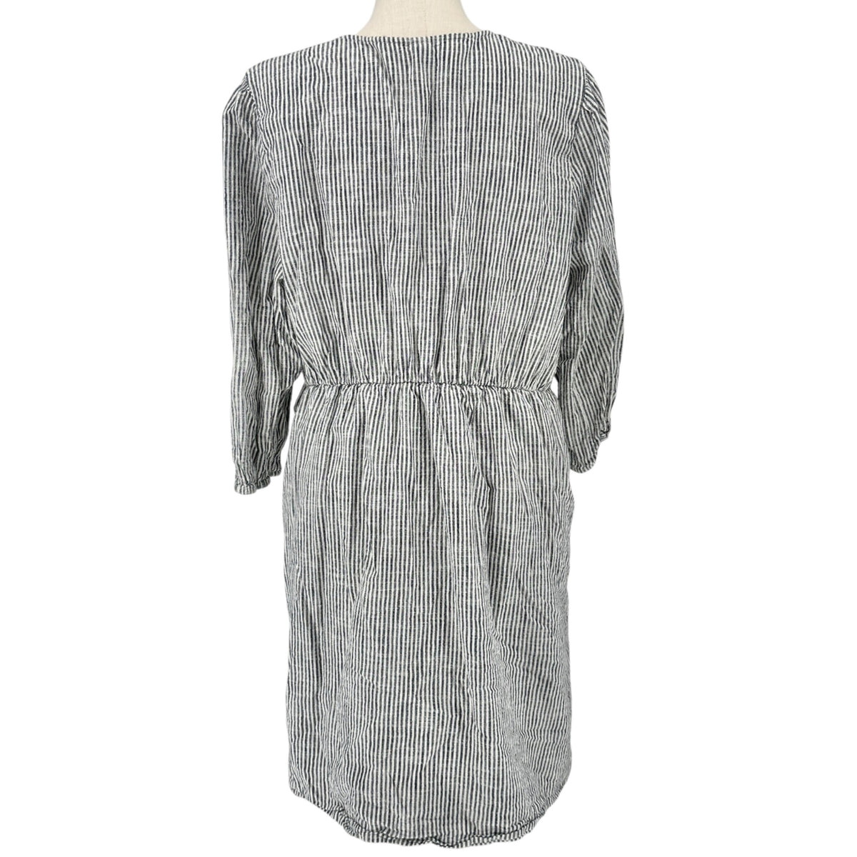 Old Navy Tie Front Dress Womens 2X Plus Navy and White Stripe Lightweight Cotton