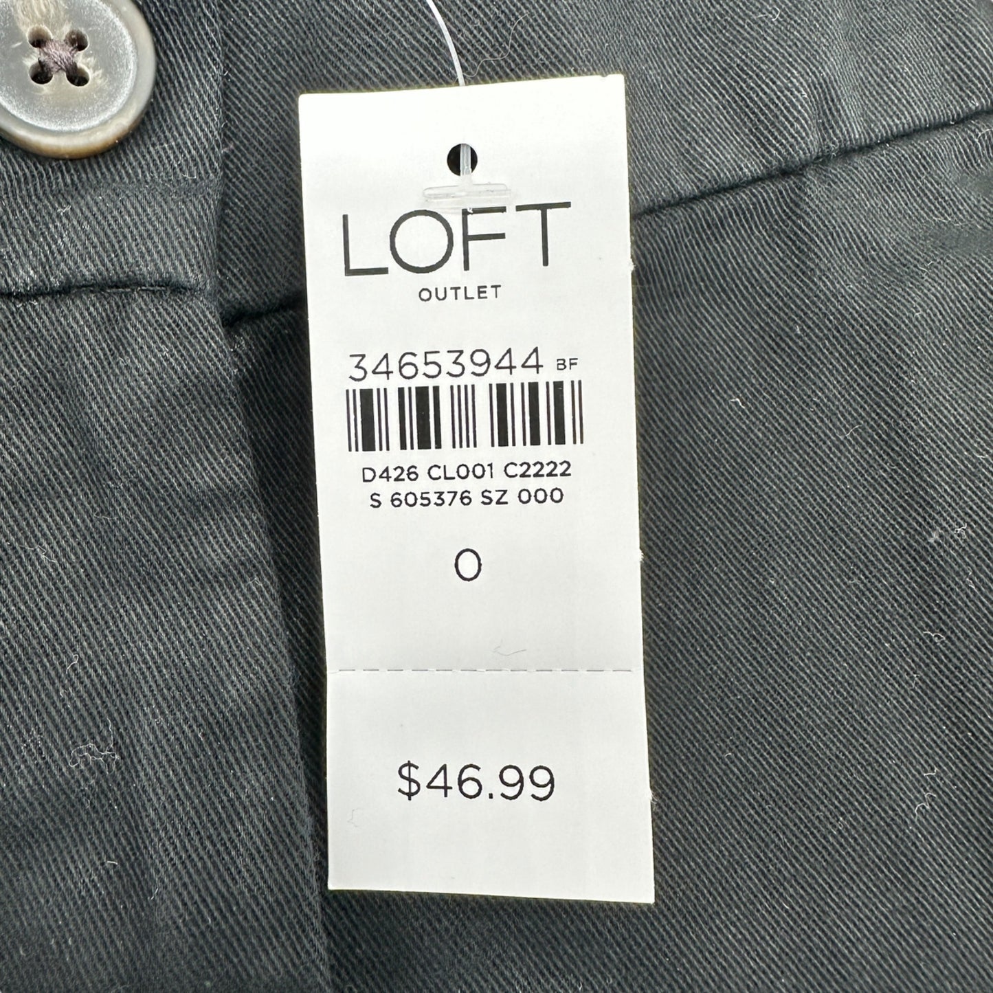 Loft Outlet 6 inch Shorts Womens Size 0 Black Cotton Blend NEW