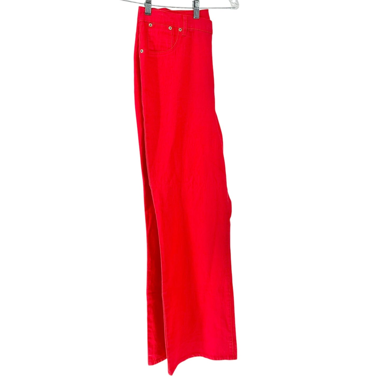 DG2 By Diane Gilman Pants Womens 16T Red High-Waisted Straight-Leg Ramie Blend