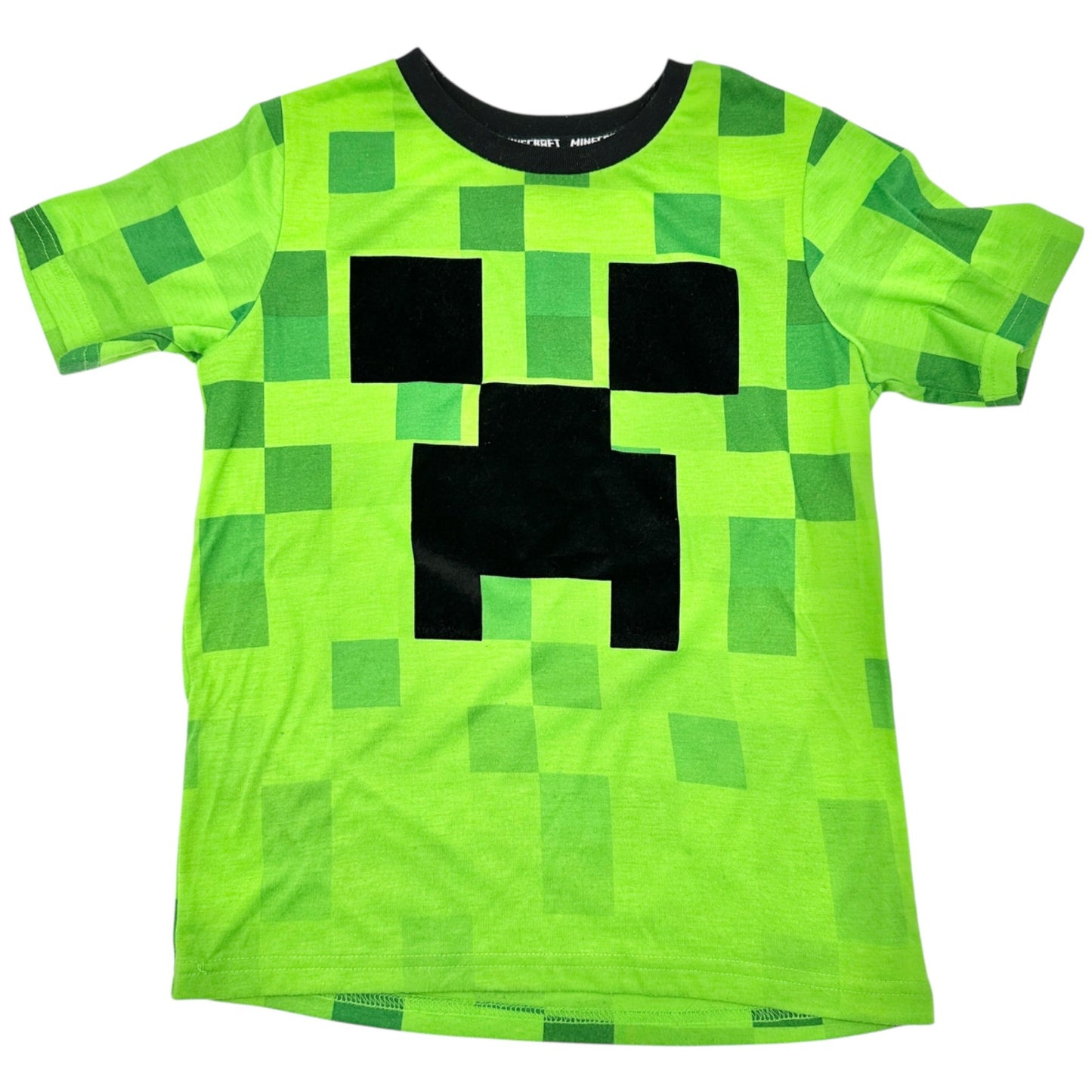 Minecraft Creeper Graphic Tee Boys M 8 Green Black Pixel Design By Jinx