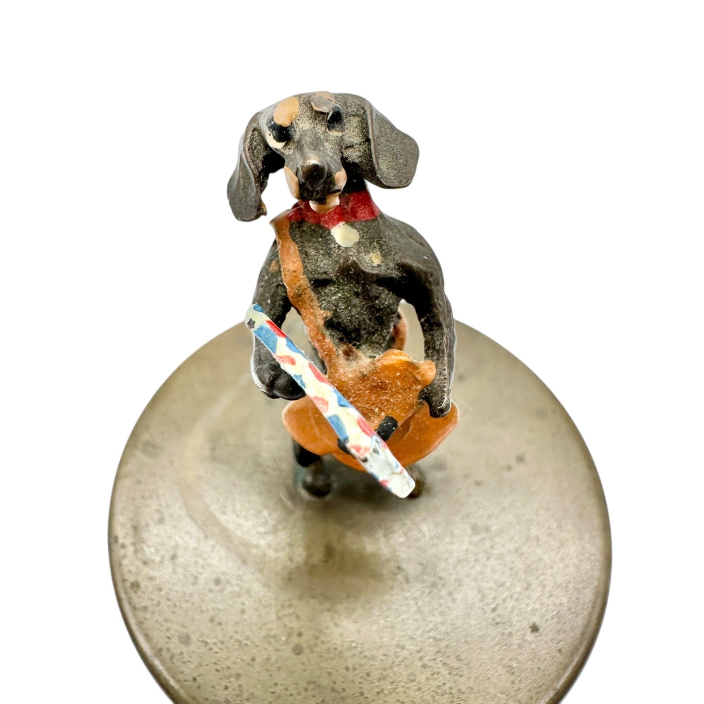 Heirloom Editions Brass Postage Stamp Roll Dispenser Dachshund 1930s Redl Wein