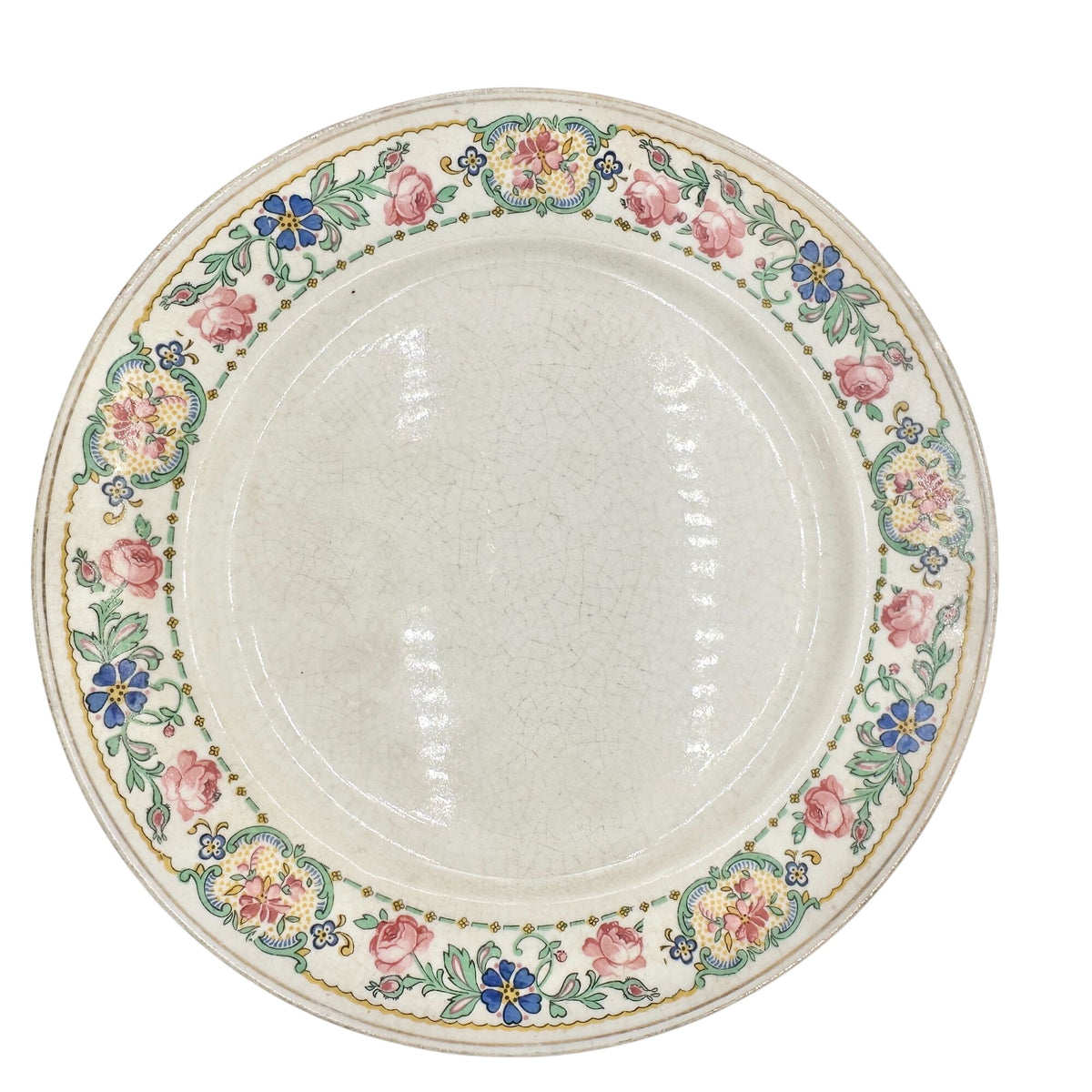 Pope Gosser China 7.5 inch Plates Set Of 5 Made In USA Floral Design Vintage