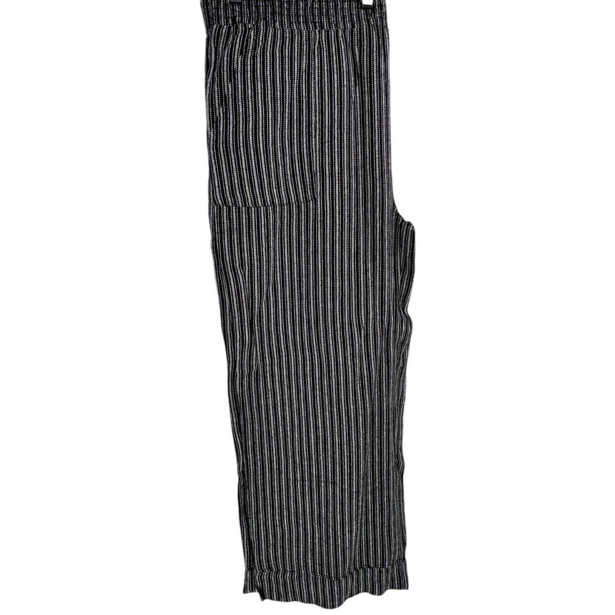 Time And Tru Linen Pants Womens XXXL 22 Black White Striped Wide Leg Relaxed Fit