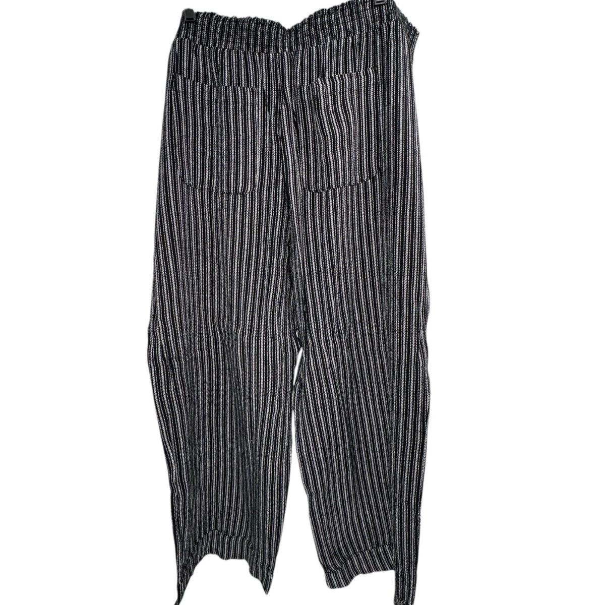 Time And Tru Linen Pants Womens XXXL 22 Black White Striped Wide Leg Relaxed Fit