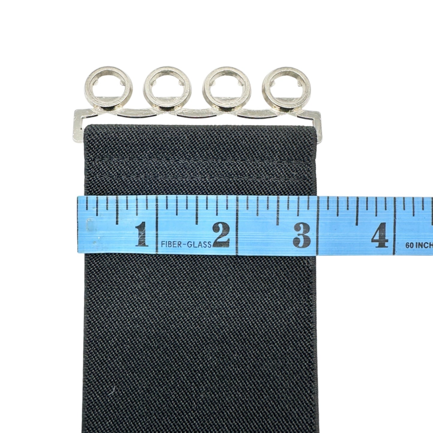 Womens Black Elastic Belt With Silver Decorative Closure 3" Wide 38.5" Long