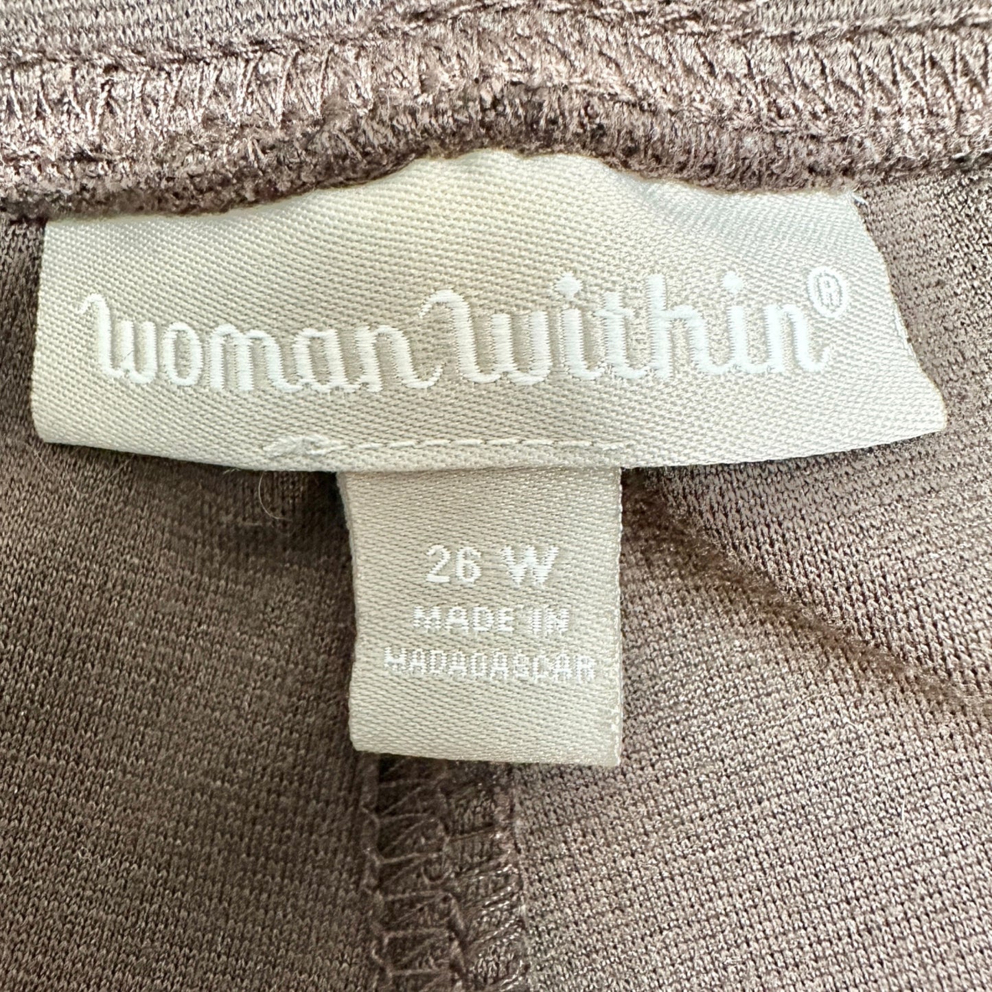 Woman Within Pants Womens 26W Tall Brown Wide-Leg Pull-On Poly Rayon Spandex