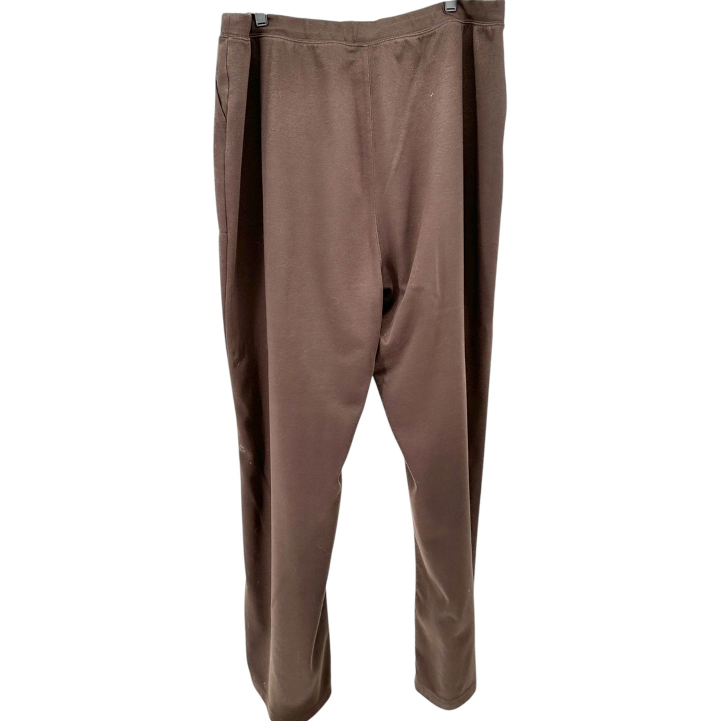 Woman Within Pants Womens 26W Tall Brown Wide-Leg Pull-On Poly Rayon Spandex