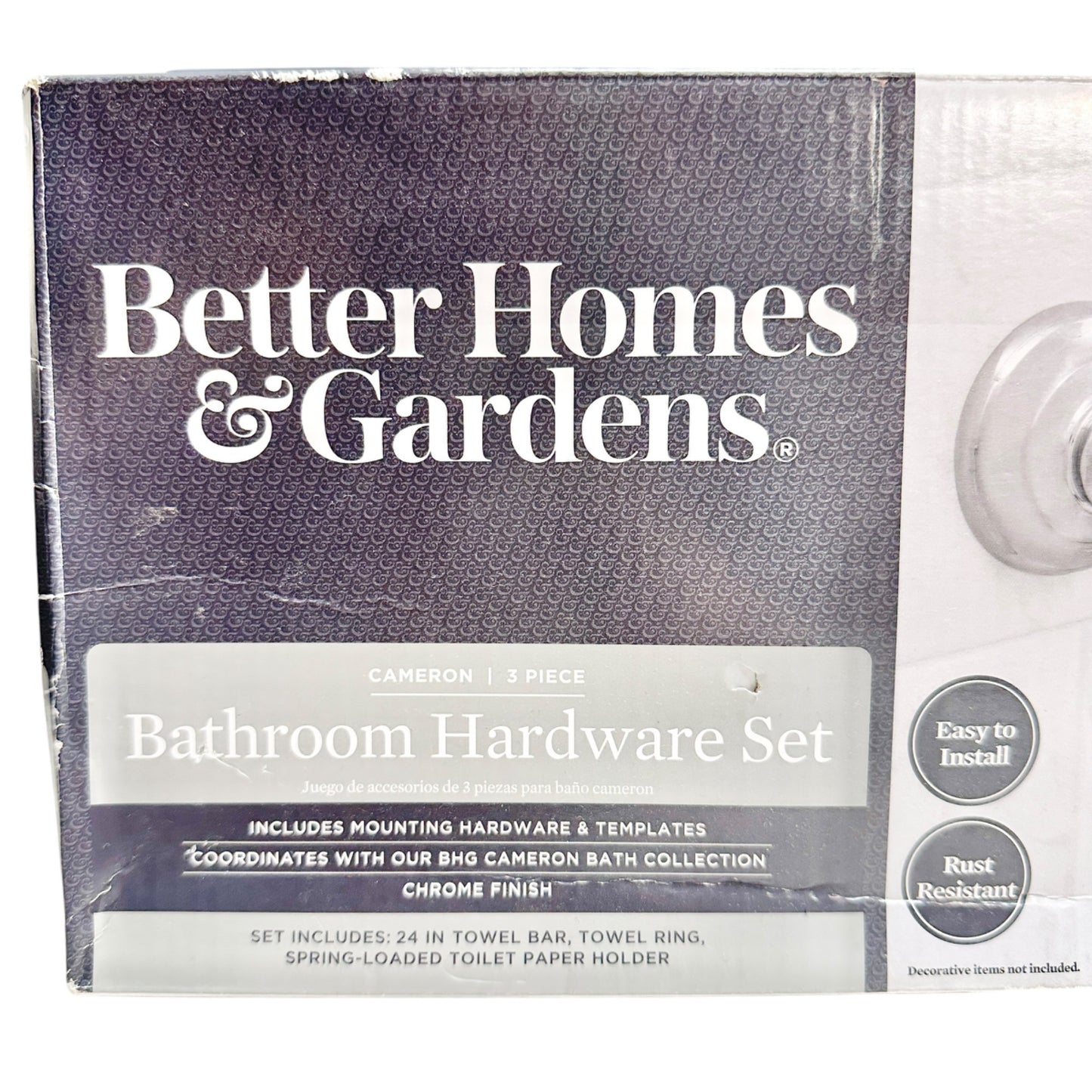 Better Homes & Gardens Cameron 3-Piece Bathroom Hardware Set Chrome Finish NEW