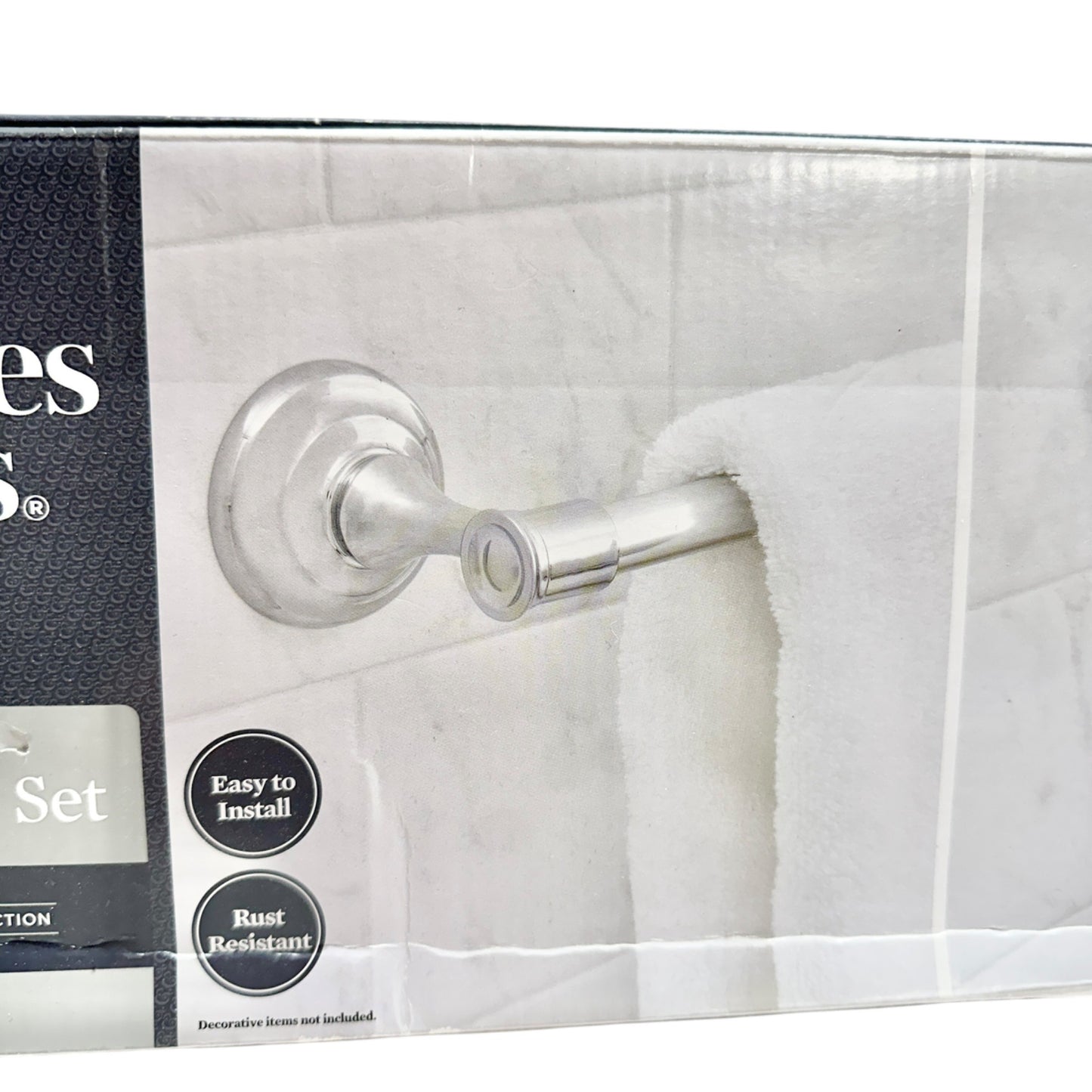 Better Homes & Gardens Cameron 3-Piece Bathroom Hardware Set Chrome Finish NEW