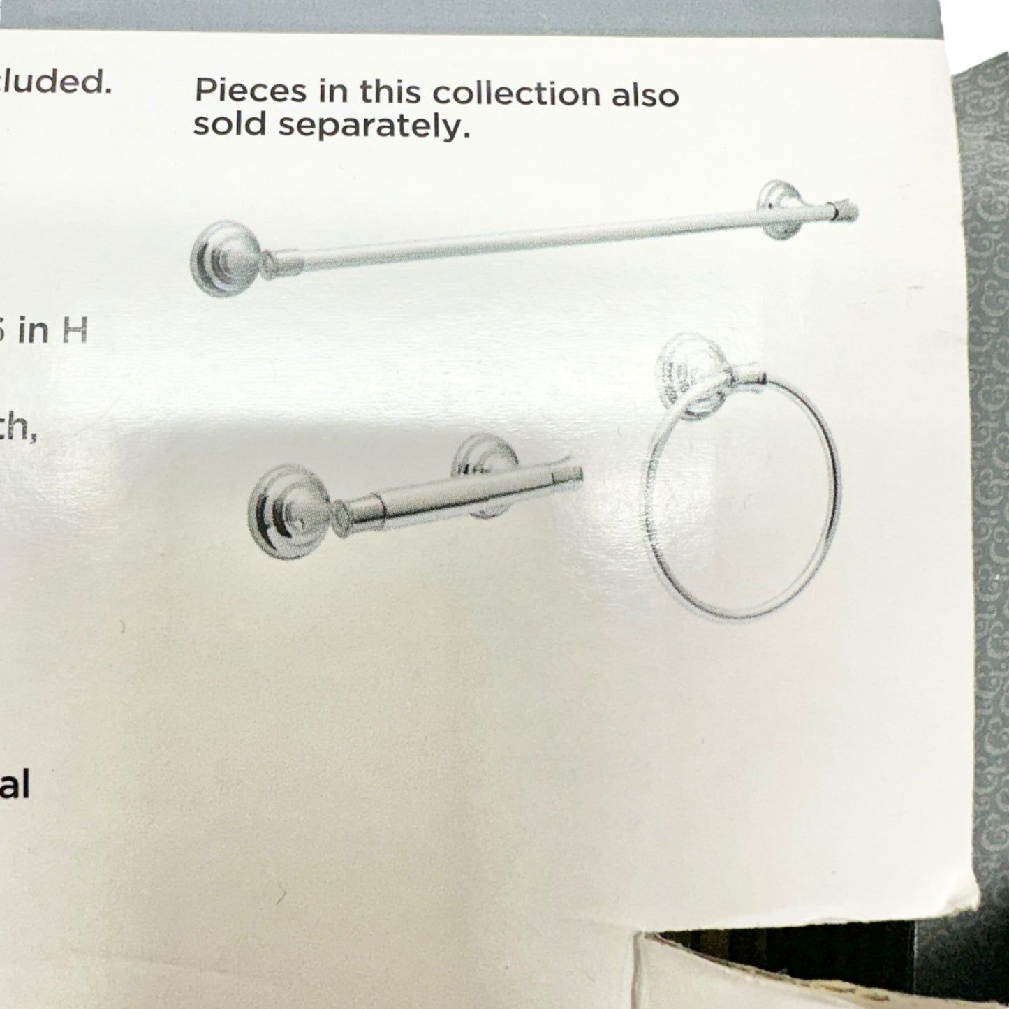 Better Homes & Gardens Cameron 3-Piece Bathroom Hardware Set Chrome Finish NEW