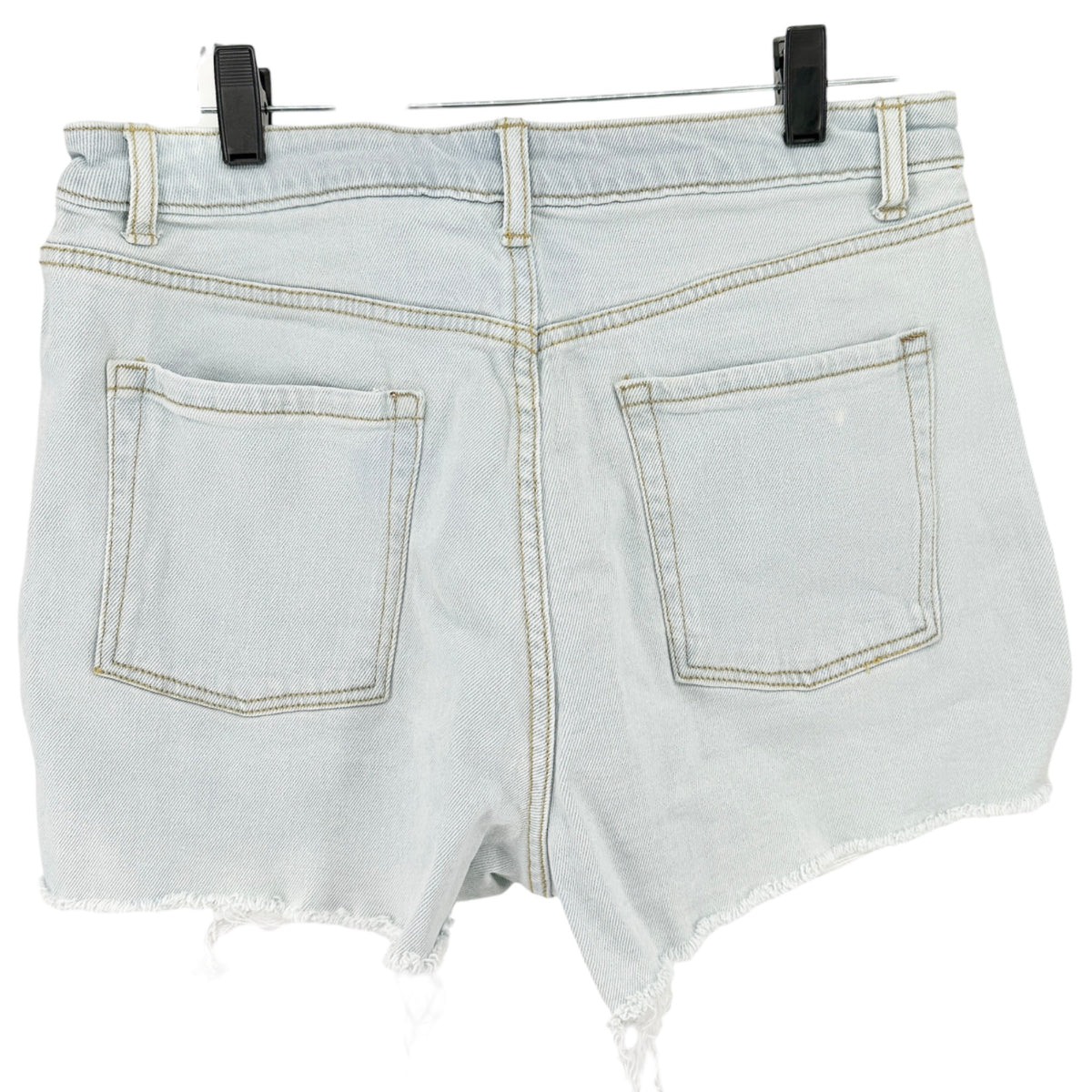 Crochet Patchwork Light Wash Denim High-Rise Shorts 13/31W By SO Goods For Life