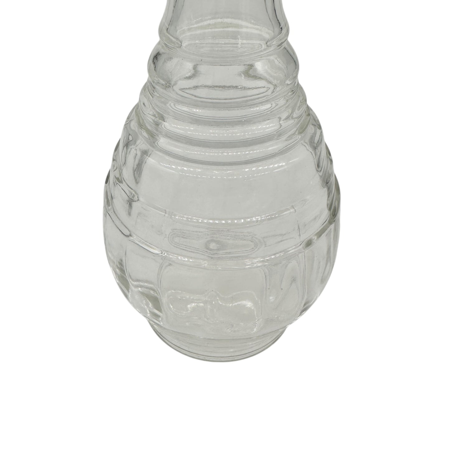 Vintage Clear Glass Decanter w Stopper Ribbed Elegant Design Tableware Barware