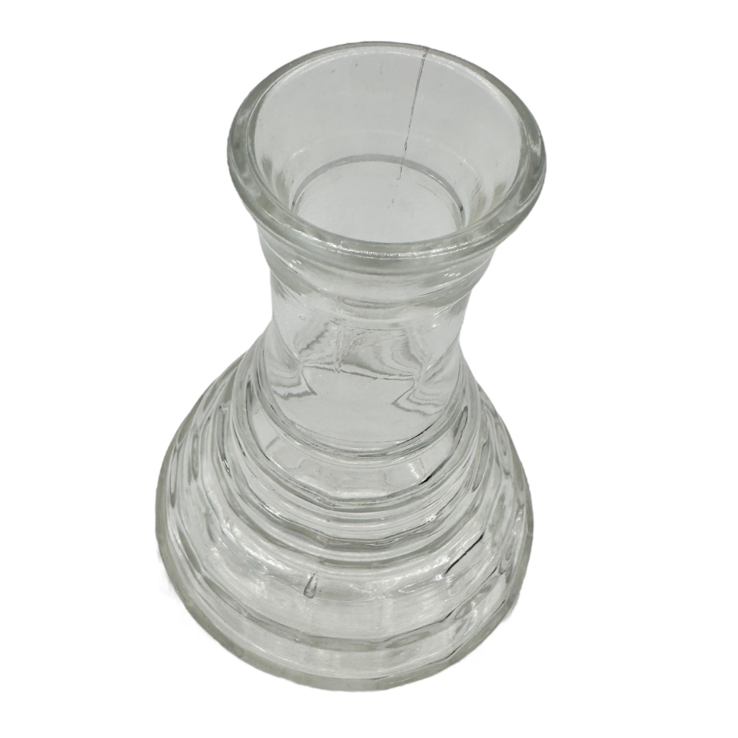 Vintage Clear Glass Decanter w Stopper Ribbed Elegant Design Tableware Barware