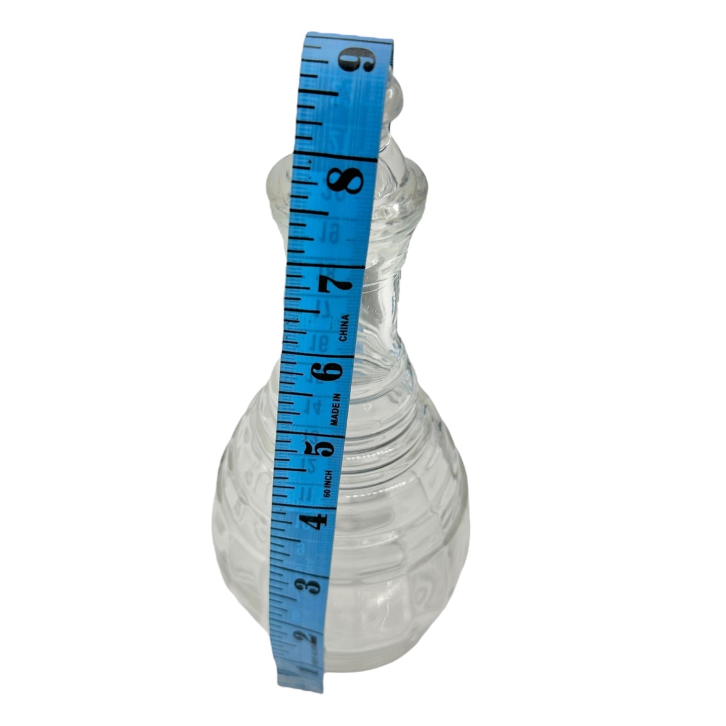 Vintage Clear Glass Decanter w Stopper Ribbed Elegant Design Tableware Barware
