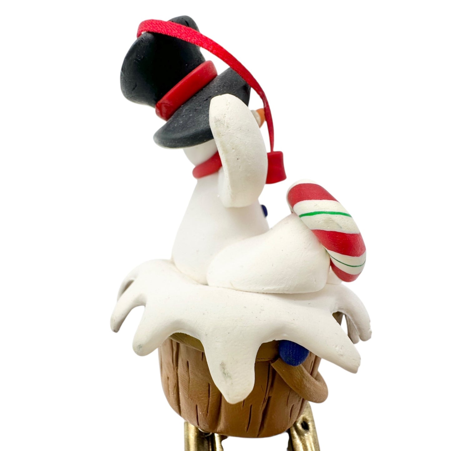 Snowman Christmas Wind Chime Ornament Red Ribbon Hanger Holiday Decoration