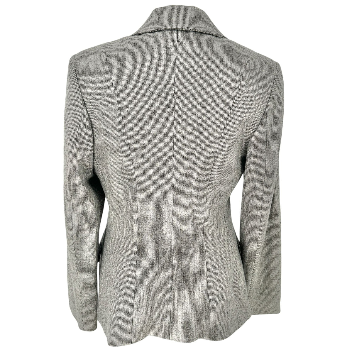 Piazza Sempione Blazer Size 10 Italian Wool Blend Gray Herringbone Tailored Fit