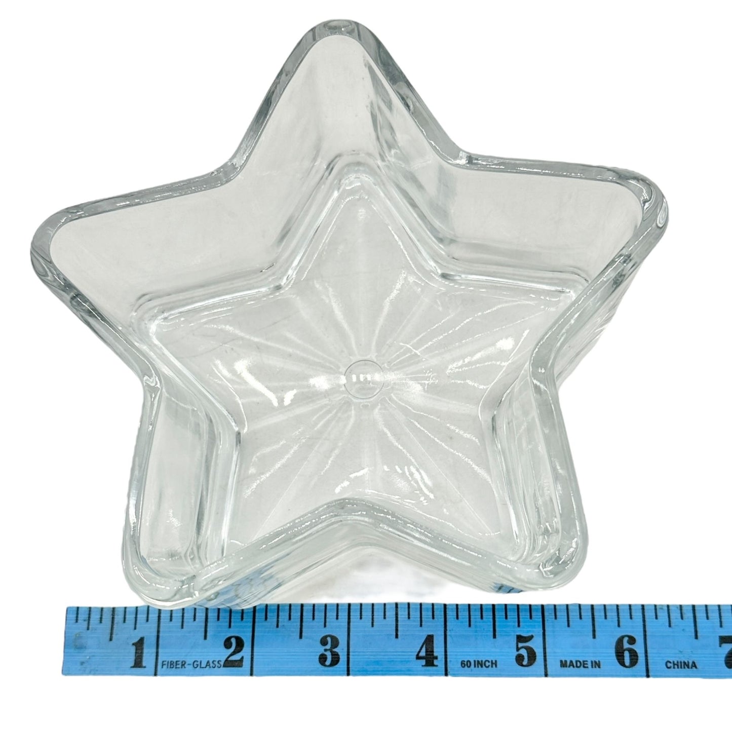 Star-Shaped Clear Glass Bowl For Serving Or Decor 6 Inches Wide Festive Holiday