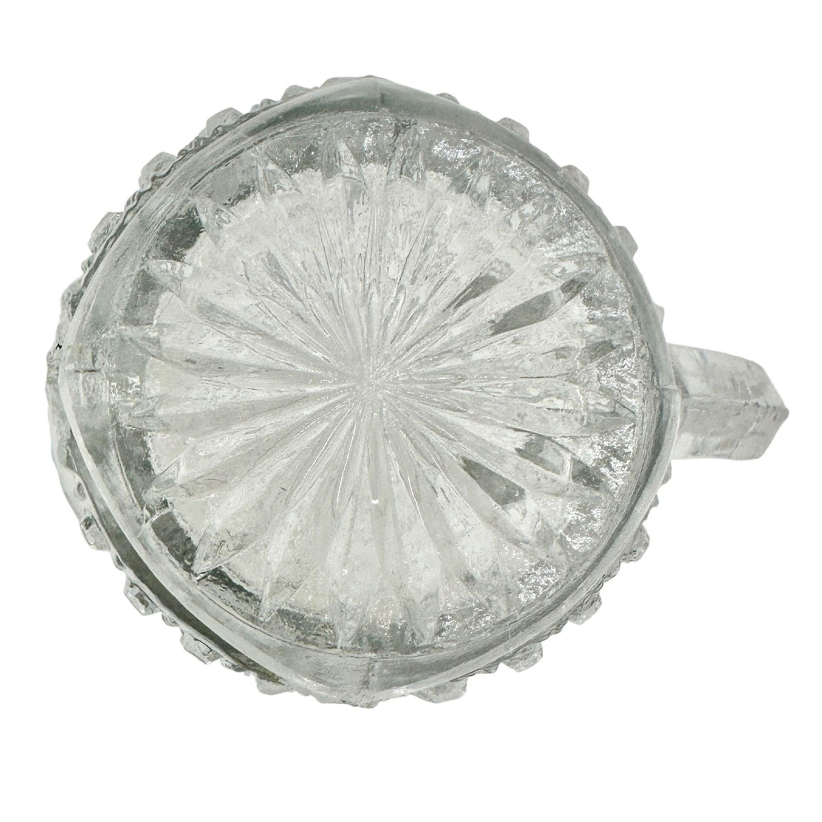 Twin Snowshoes Creamer EAPG Clear Glass Childrens Tableware Etched 2.5" Tall