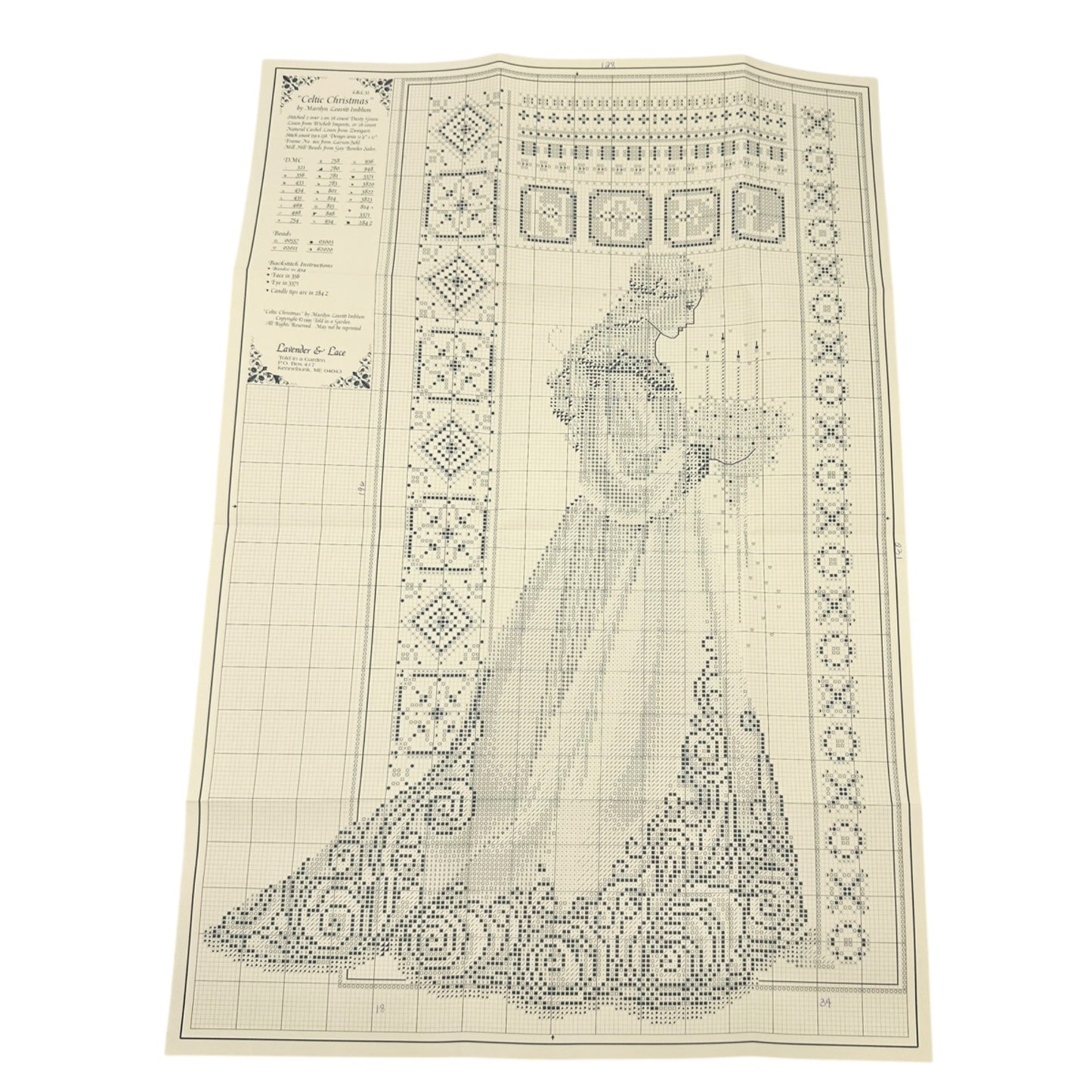 CELTIC CHRISTMAS 1995 Cross-Stitch Pattern 32 Leavitt-Imblum Lavender & Lace