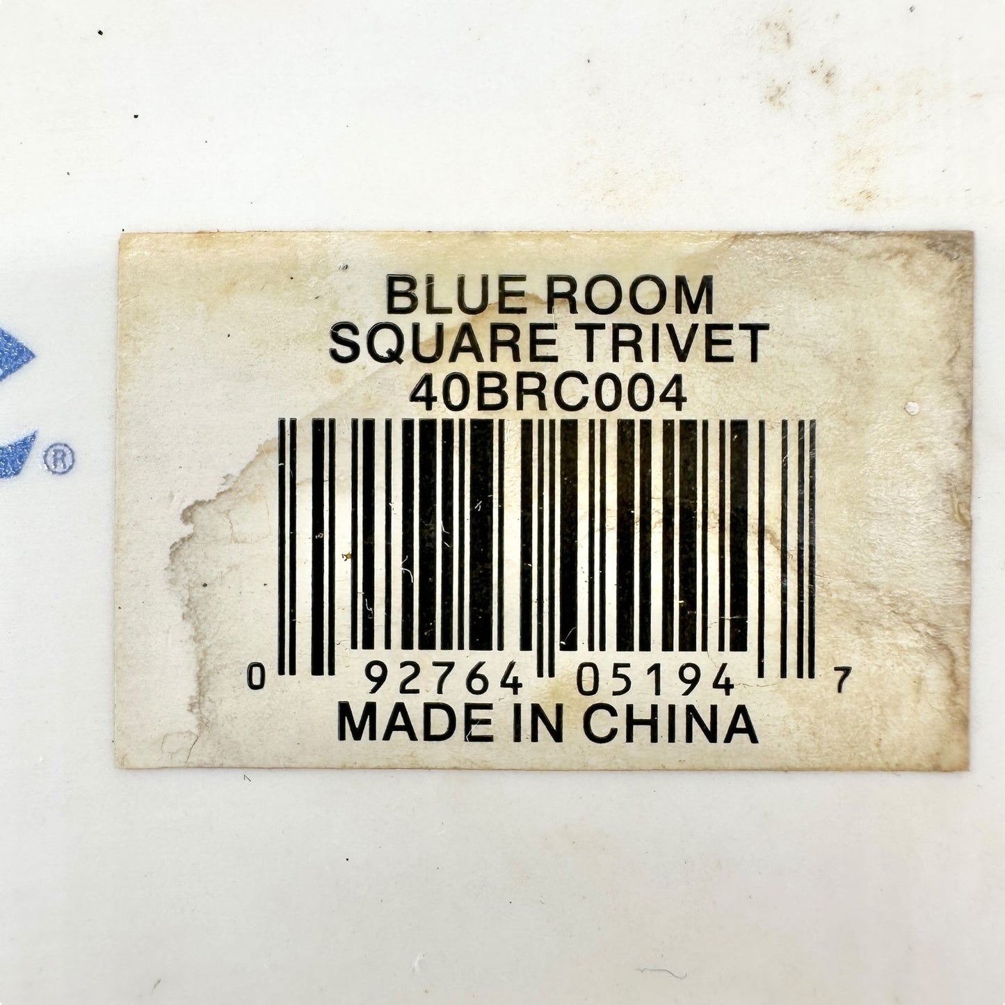 Spode Blue Room Square Ceramic Trivet with Women at Well Blue and White 6x6