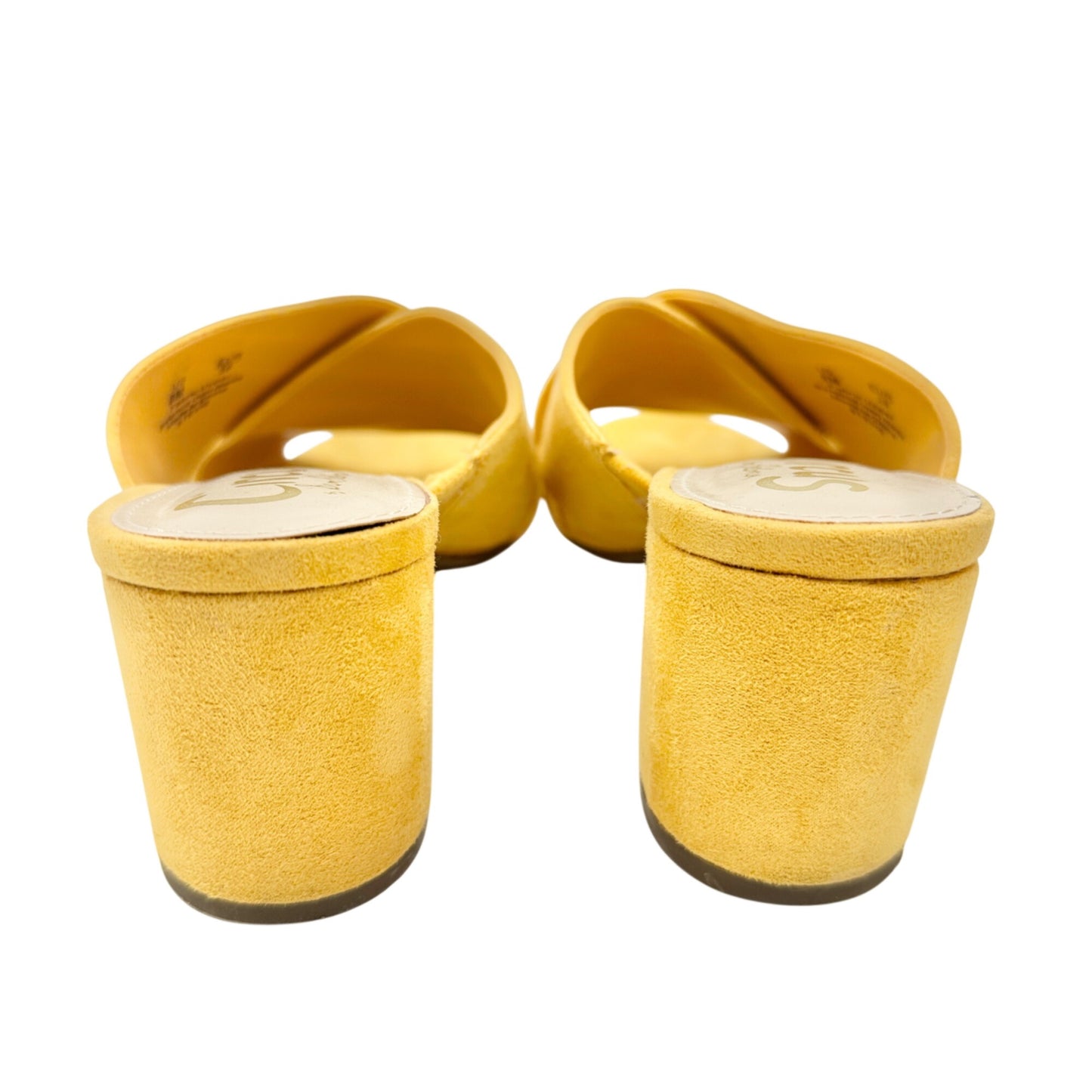 Circus By Sam Edelman Yellow Suede Open-Toe Block Heel Sandals Size 8 Womens
