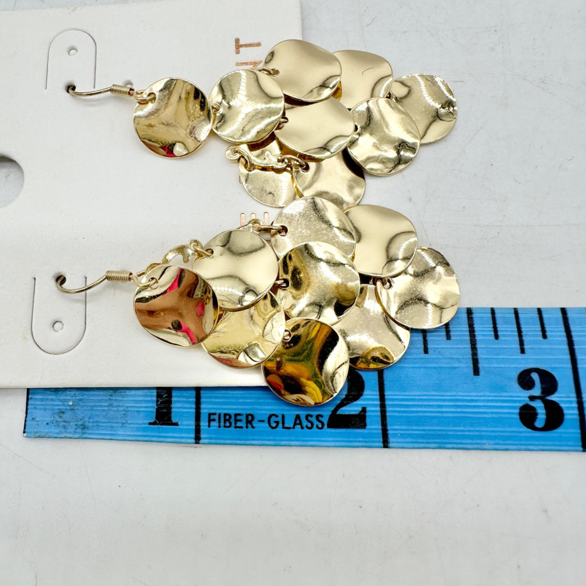 Lane Bryant Gold Tone Disc Cluster Dangle Earrings With Hook Closure Fun Flirty