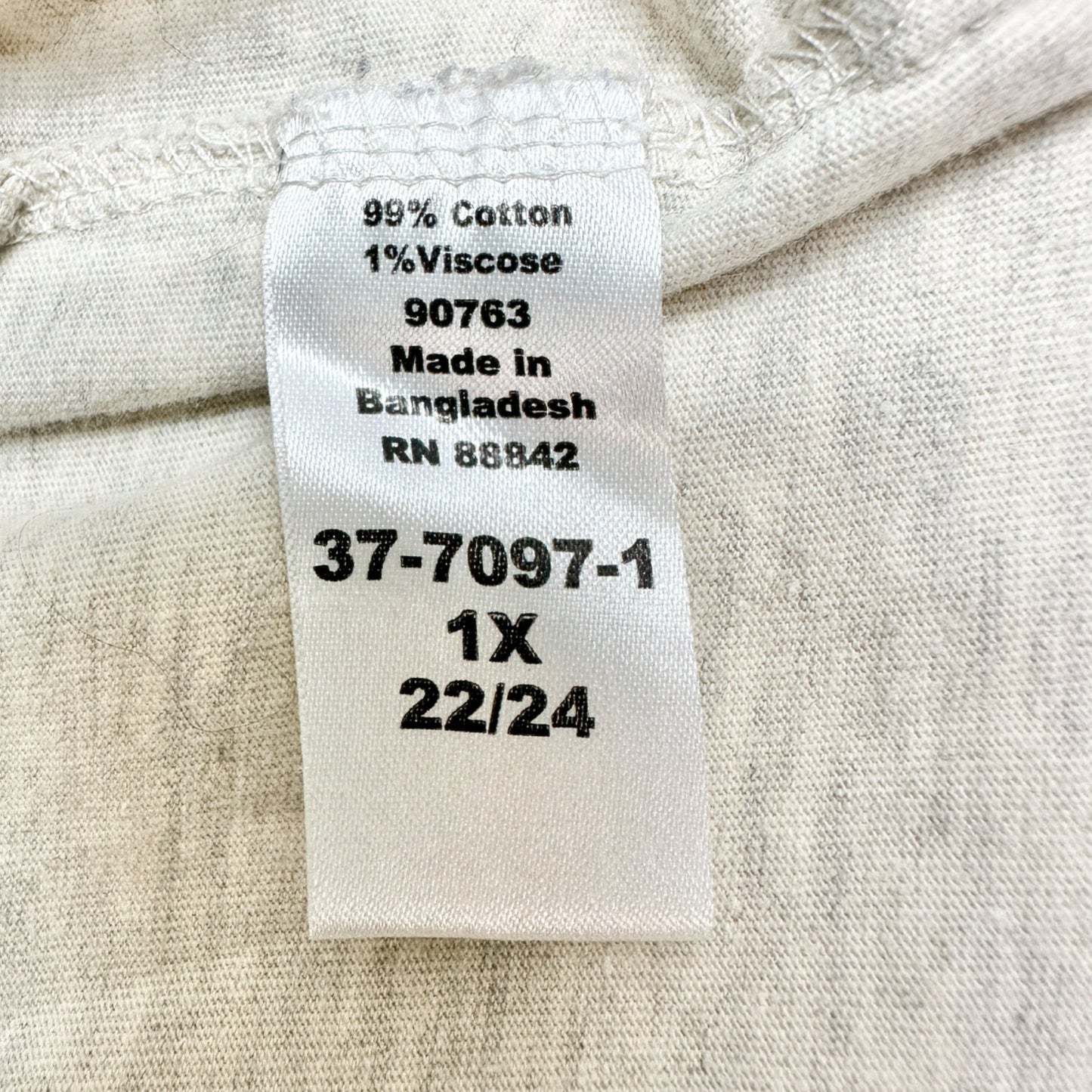 Woman Within 1X Beige 3/4 Sleeve Relaxed Fit Tunic Shirt 22/24 Plus Size