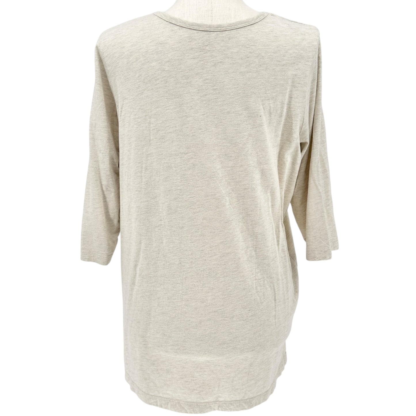 Woman Within 1X Beige 3/4 Sleeve Relaxed Fit Tunic Shirt 22/24 Plus Size