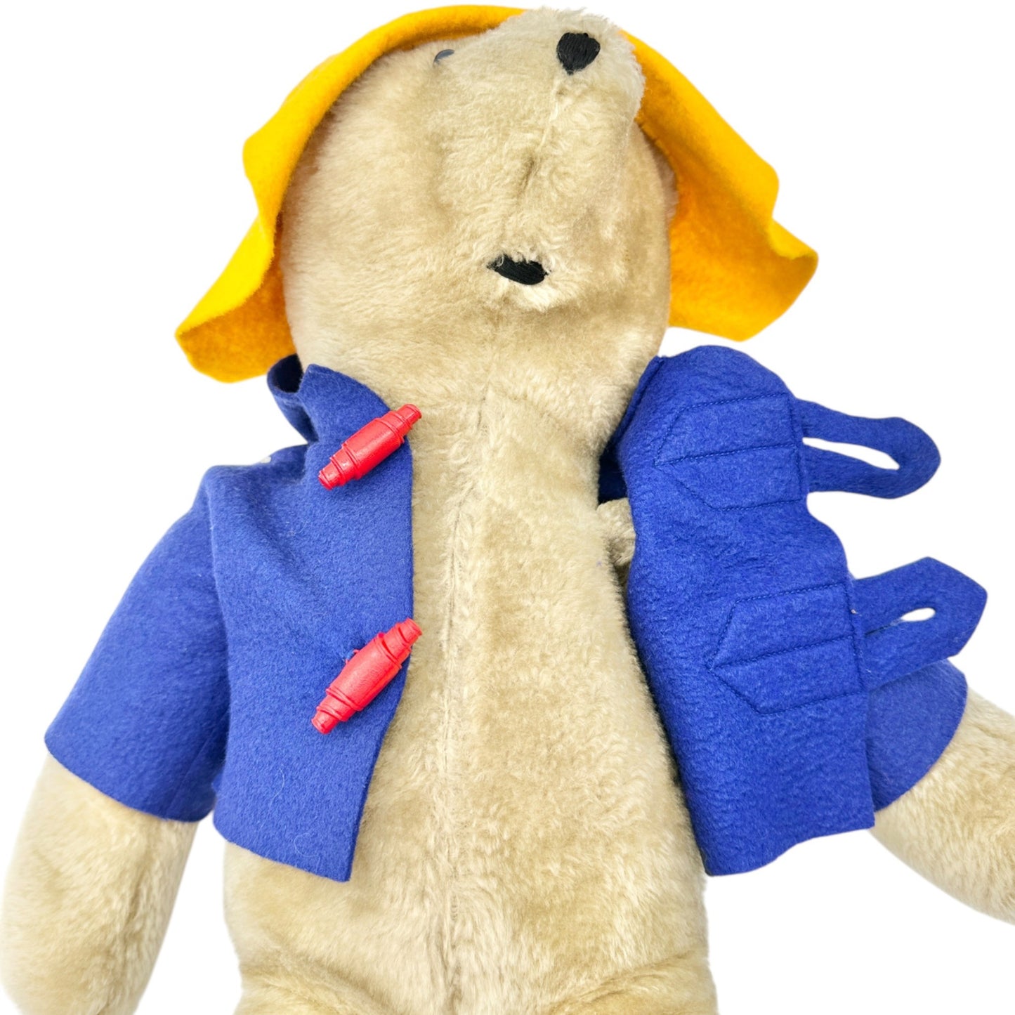 Handmade Paddington Bear Plush Removable Yellow Hat and Blue Coat 20 inch Tall