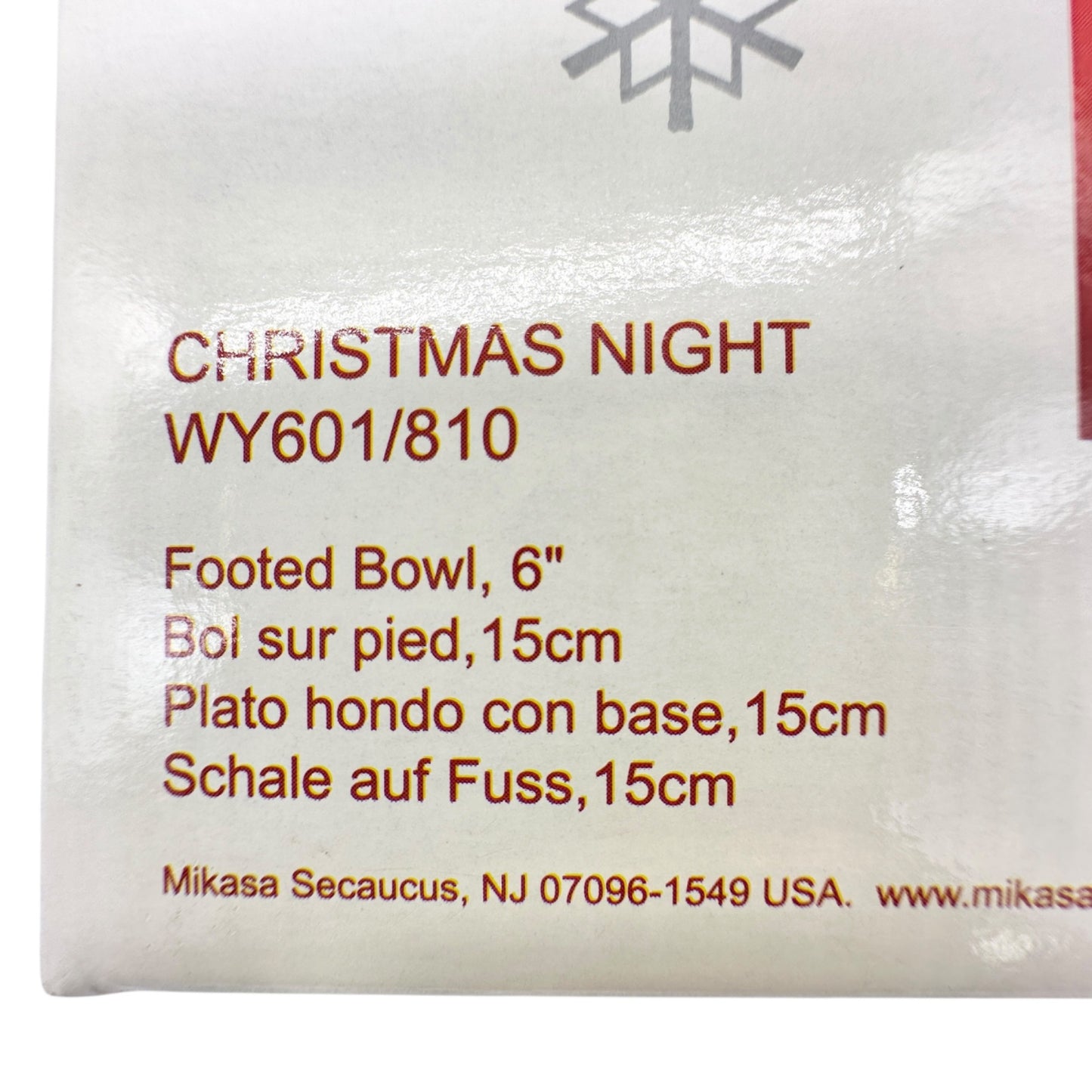 Mikasa Christmas Night Footed Bowl Clear Crystal WY601/810 Holiday Gift Boxed