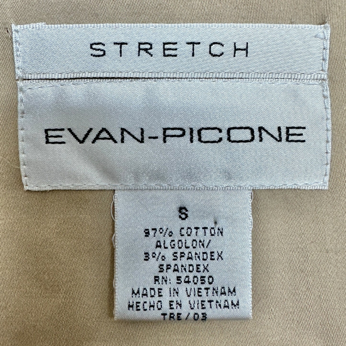 Evan-Picone Shacket Womens S Stretch Beige Shirt Jacket LS Pockets Zip Snap