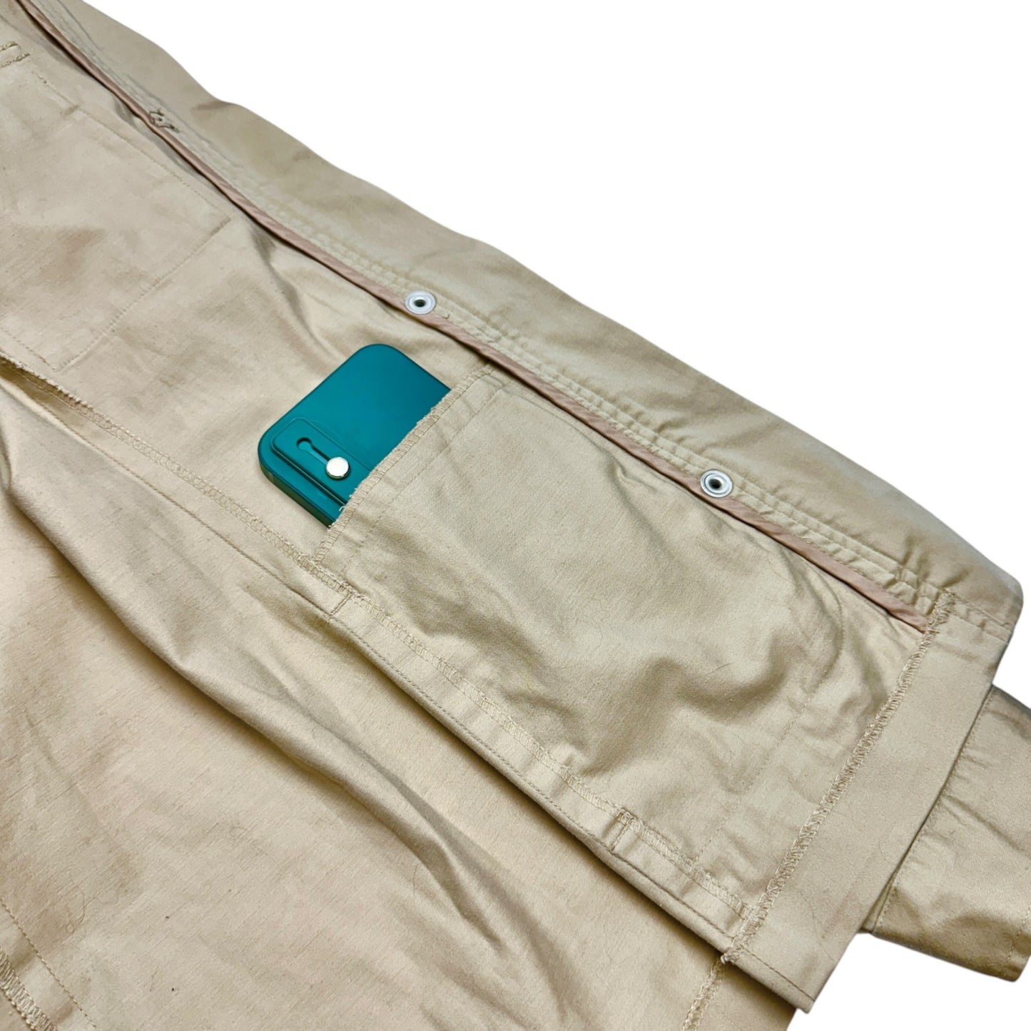 Evan-Picone Shacket Womens S Stretch Beige Shirt Jacket LS Pockets Zip Snap
