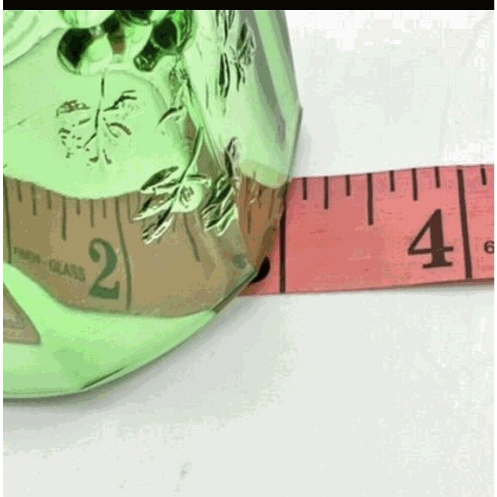 Vintage Green Depression Glass Goblet Embossed Grape Vine Design 6" H x 3" Dia